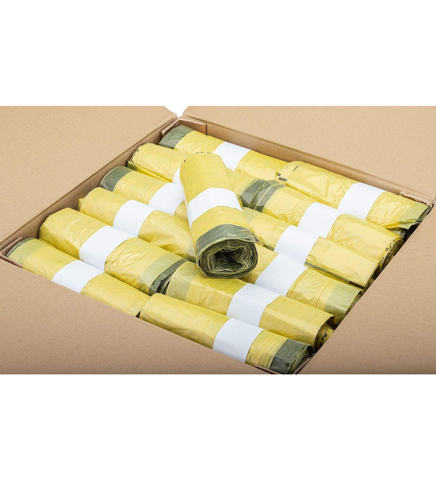 Extra Strong Yellow Recycling Bags with Drawstring - 90L 22 Thick 40 Rolls (40 Bags) - Eco-Friendly Waste Collection - Buy Online on GoSupps.com
