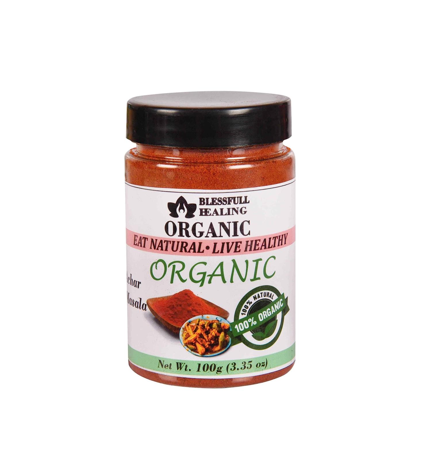 Blessfull Healing Organic Achar Masala 100 Gram Airtight Container (Packing May Vary) 100 Gram 3.35 oz - Buy Online on GoSupps.com
