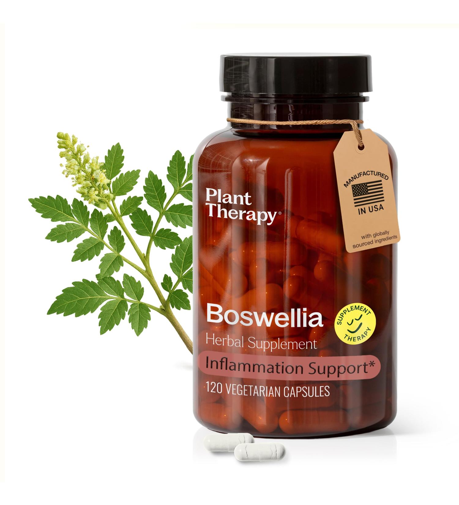 Plant Therapy Boswellia Extract Capsules Manufactured in USA 4 Month Supply Supports Joint Flexibility Comfort Soothes Discomfort and Healthy Skin Supplements for Women & Men 120 Vegetarian Capsules - Buy Online on GoSupps.com