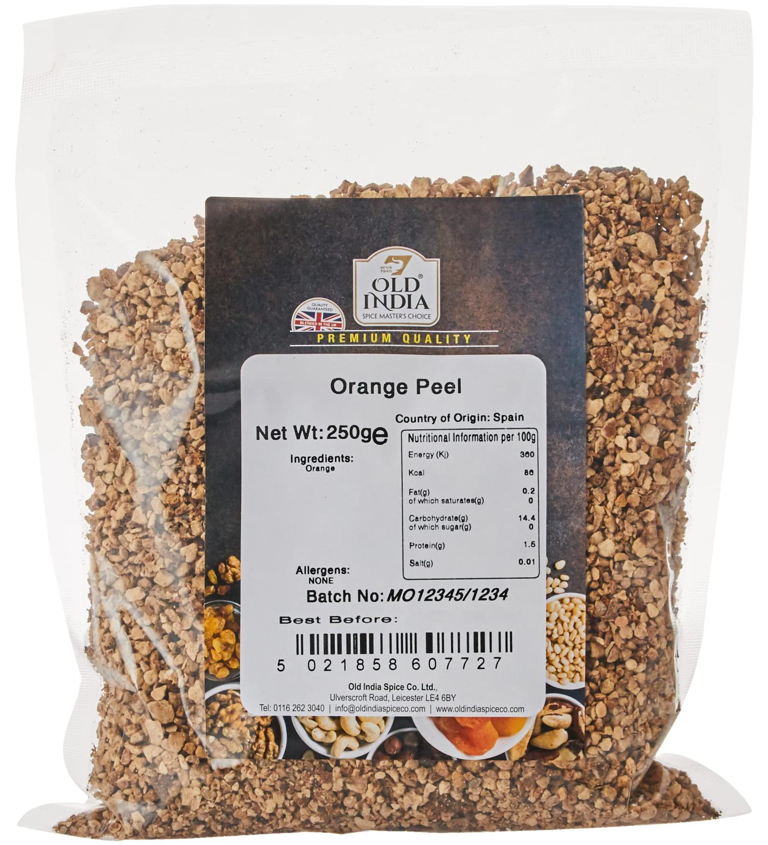 Old India Orange Peel 250g - Premium Quality Dried Orange Peel - 250g Pack - Buy Online on GoSupps.com
