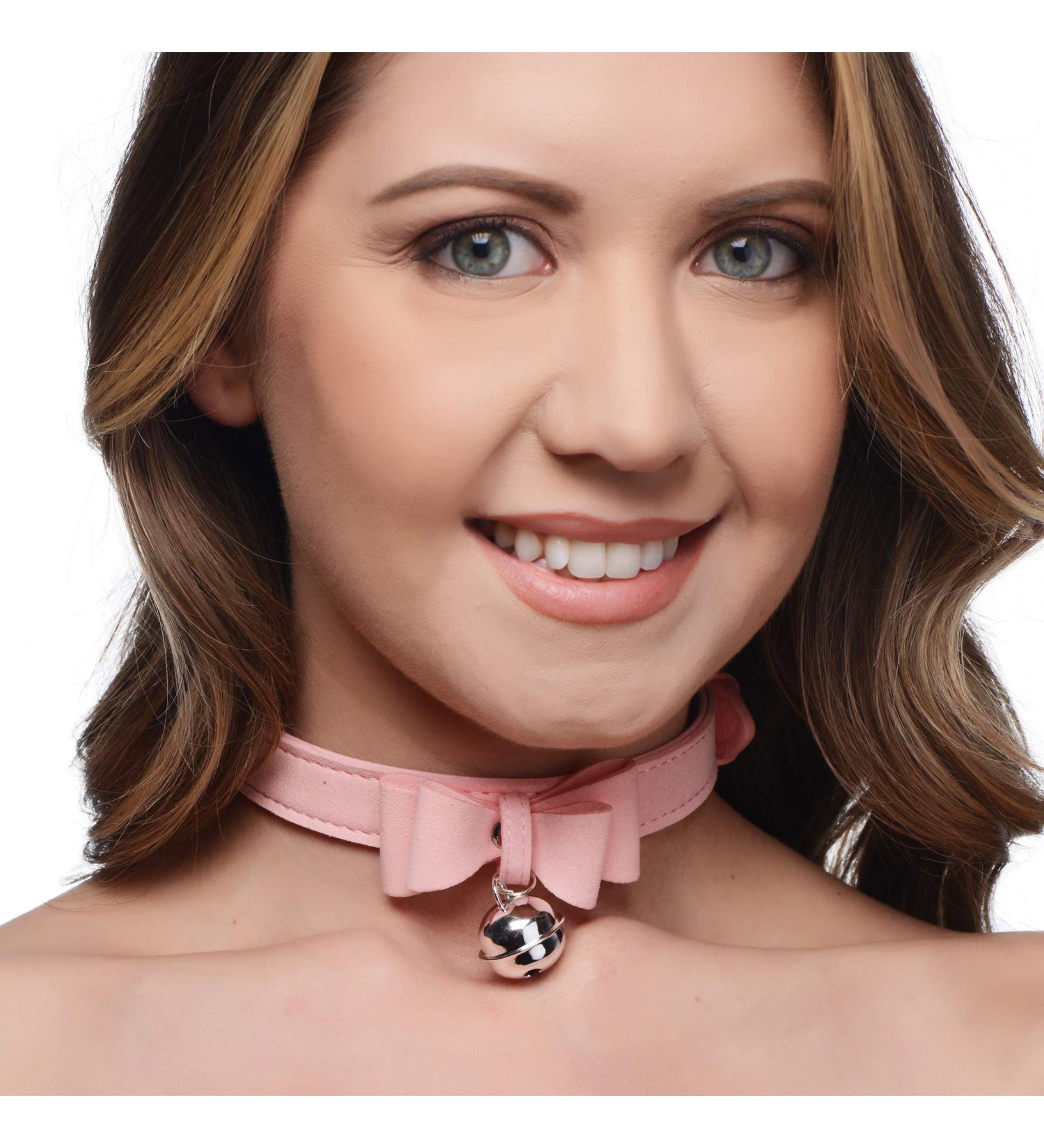 Master Series Golden Kitty Cat Bell Collar - Pink/Silver | International Shipping Available - Buy Online on GoSupps.com