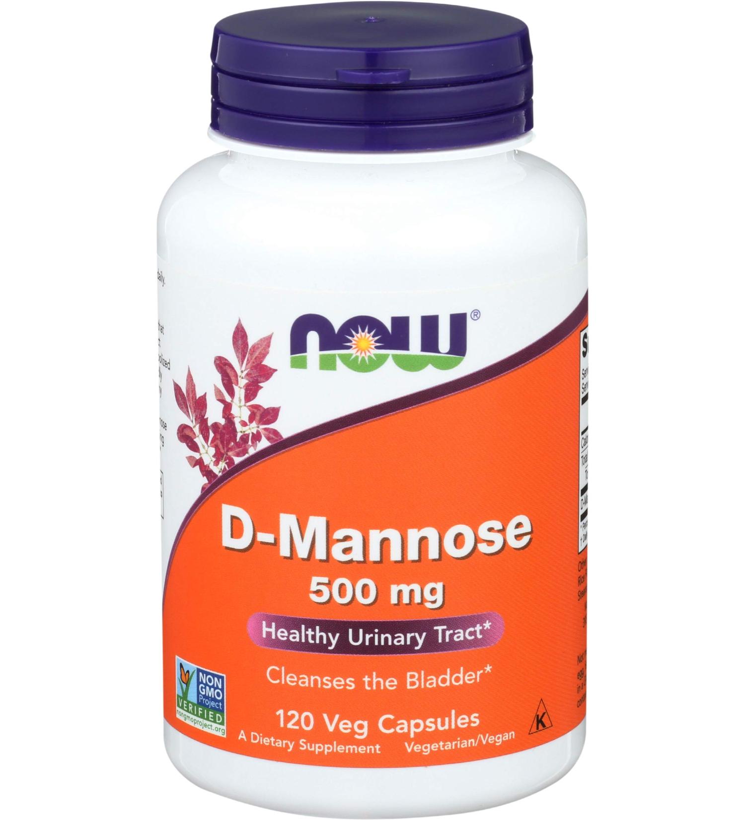 Now Foods D-Mannose 500 mg - 120 Veg Capsules for Urinary Health - Buy Online on GoSupps.com