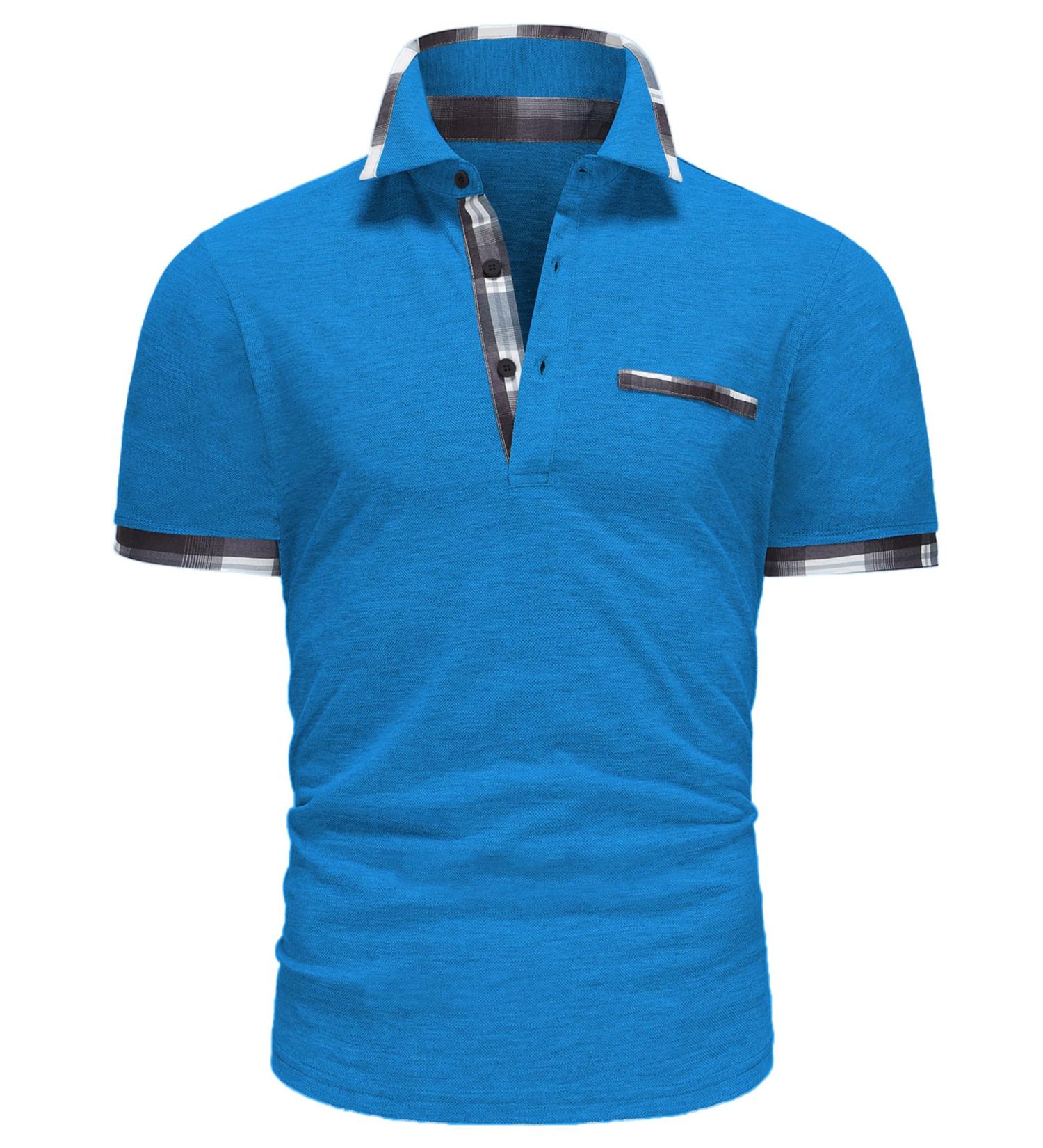 Buy GLESTORE Men's Polo Shirt - Active Summer Sport T-Shirt Short Sleeve L Blue | Stylish & Comfortable - Buy Online on GoSupps.com