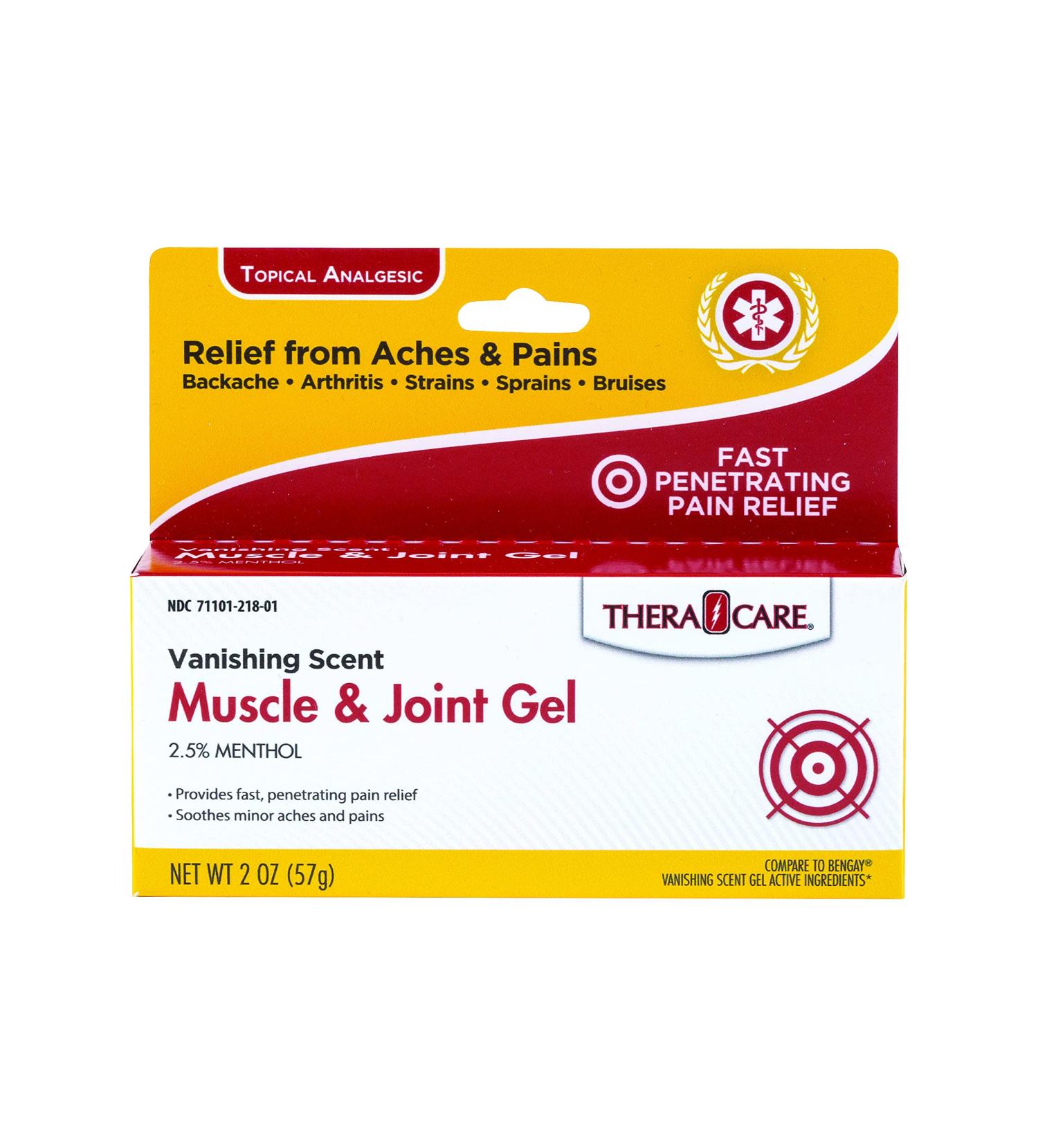 Thera Care Vanishing Scent Muscle & Joint Gel | 2.5% Menthol Pain Relief | Soothing Non-Greasy Formula | 2 oz - Fast International Shipping - Buy Online on GoSupps.com