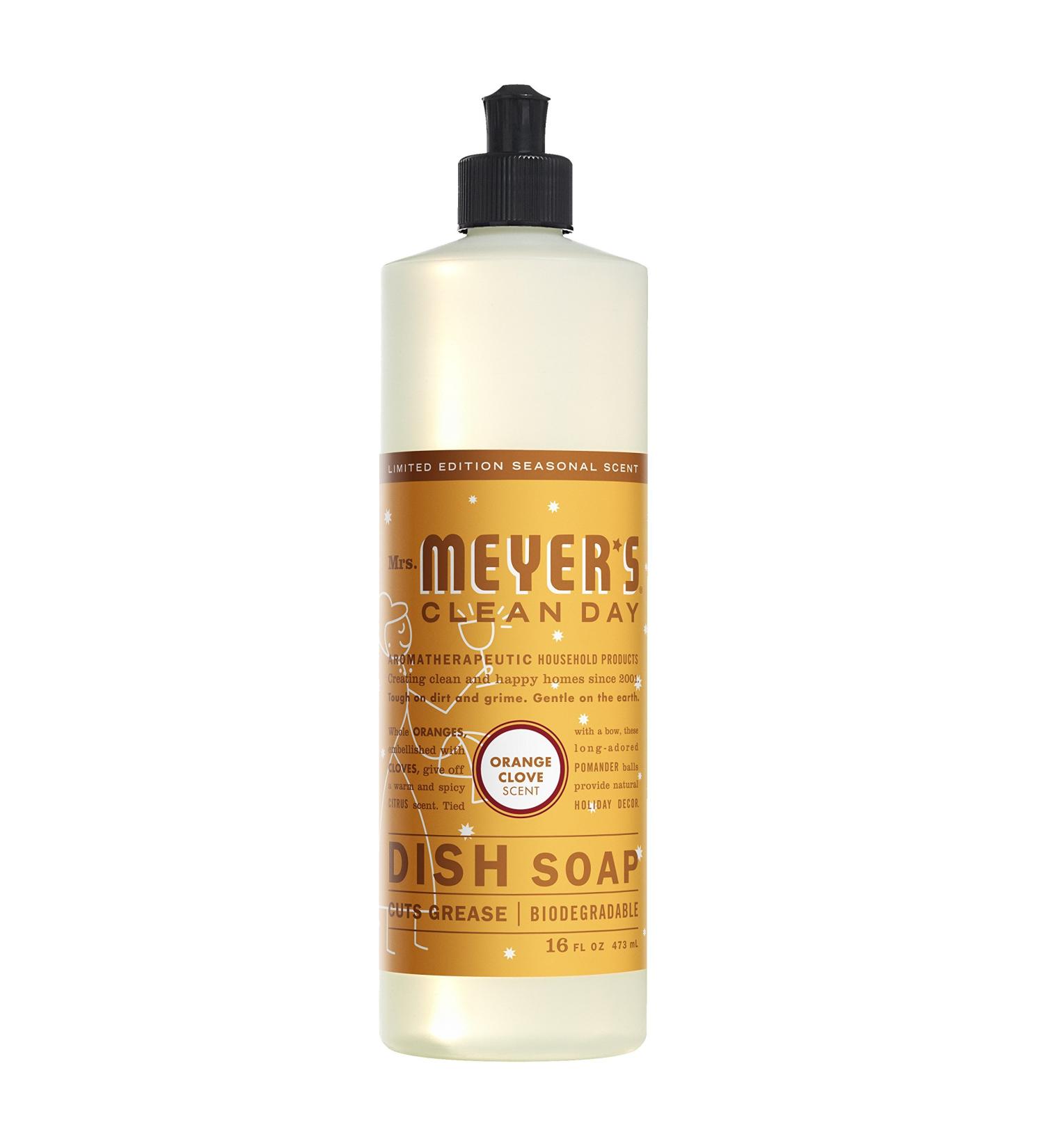 MRS. MEYER'S CLEAN DAY Liquid Dish Soap - Biodegradable Orange Clove Limited Edition 16 oz | Eco-Friendly Dishwashing Solution for International Shipping - Buy Online on GoSupps.com