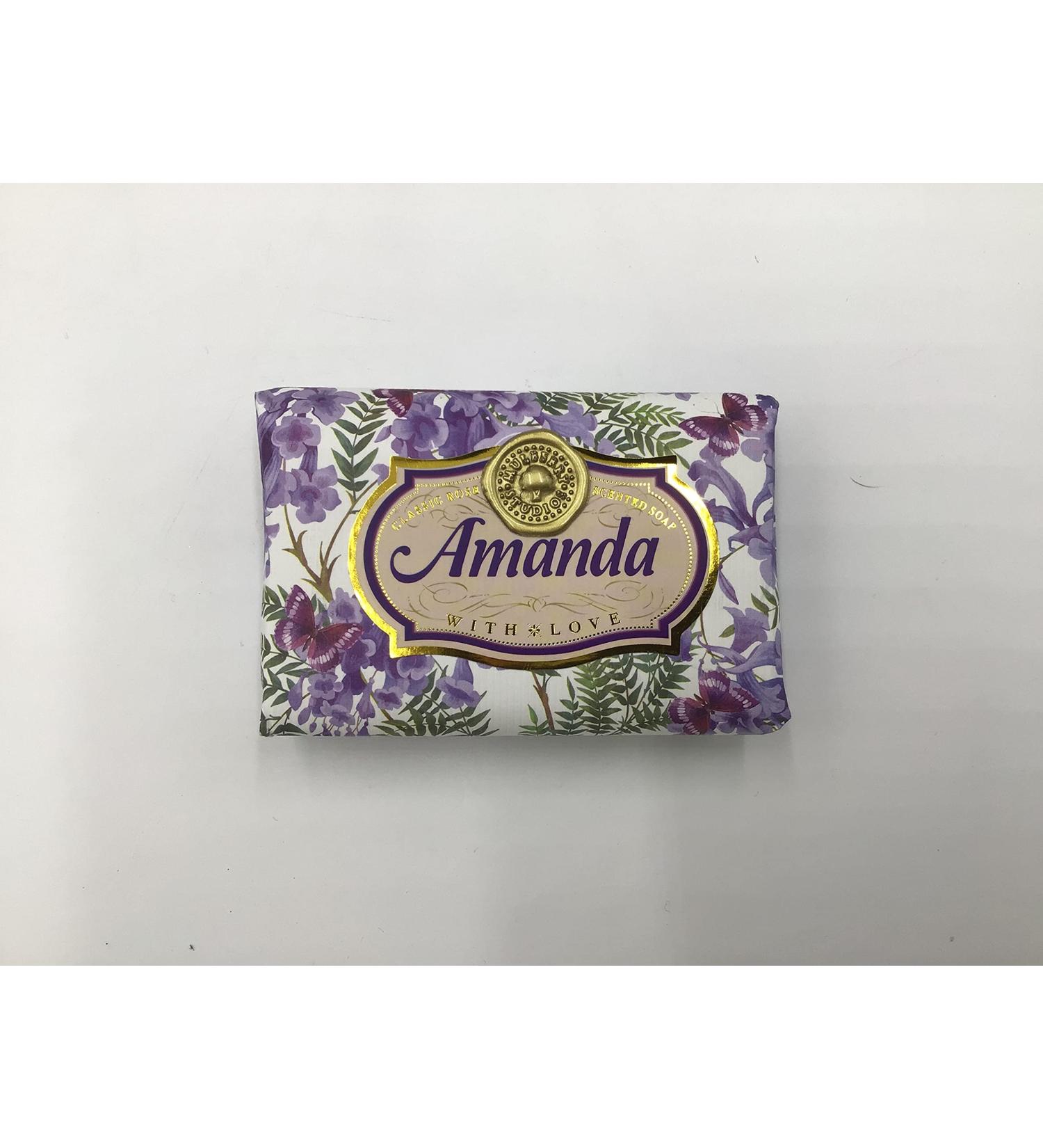Amanda - Gift Soap Bar For Her Birthday Rose Scent Mum Grandmother Cleanser Lather Present Girl
