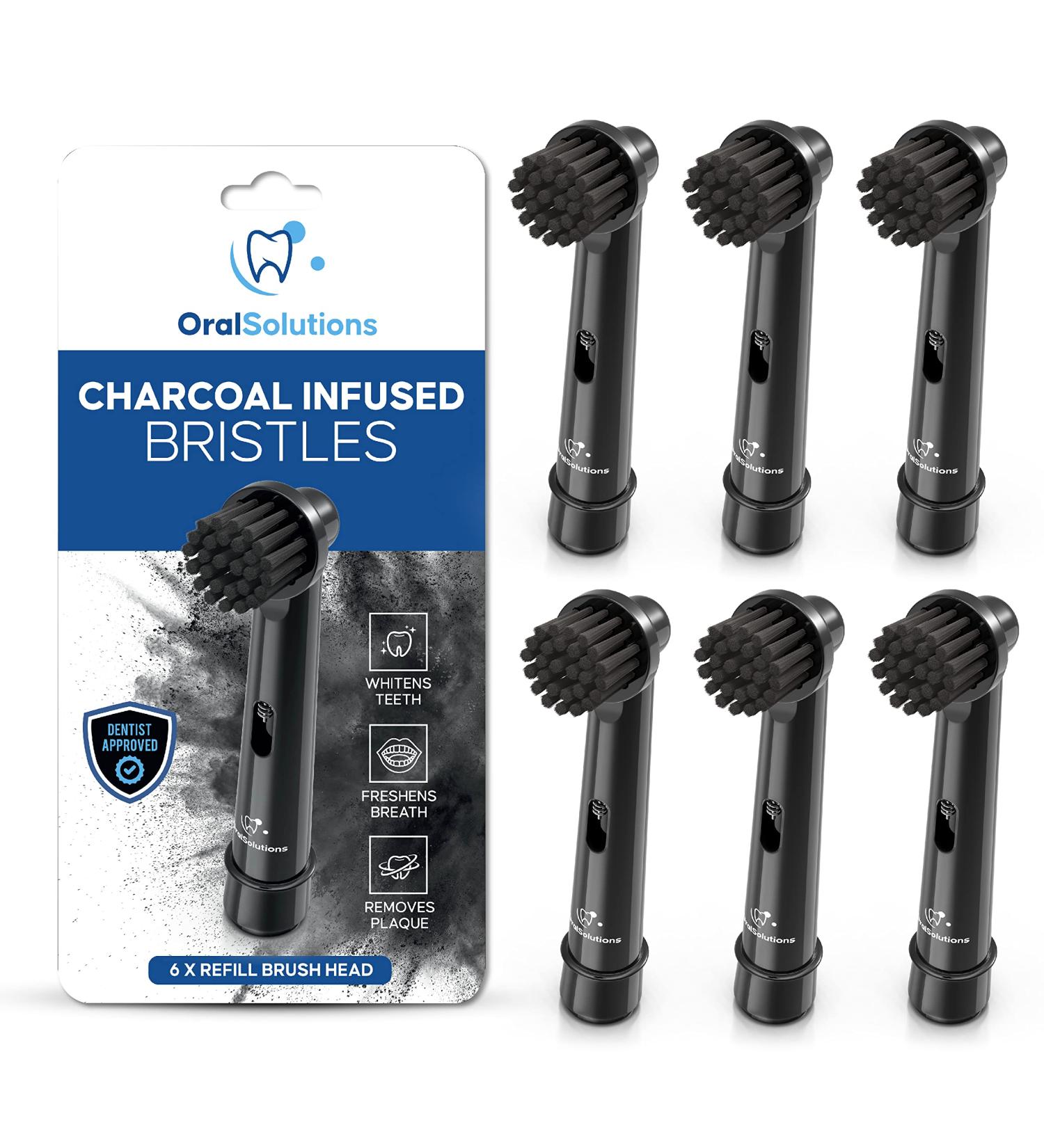 6-Pack Charcoal Replacement Heads for Oral B Electric Toothbrushes - Enhanced Teeth Whitening and Plaque Removal - Buy Online on GoSupps.com