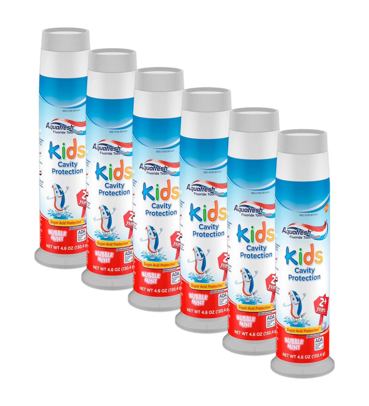 Aquafresh Kids Cavity Protection Toothpaste 4.6oz (6 Pack) - Oral Care Bundle for Children - Buy Online on GoSupps.com