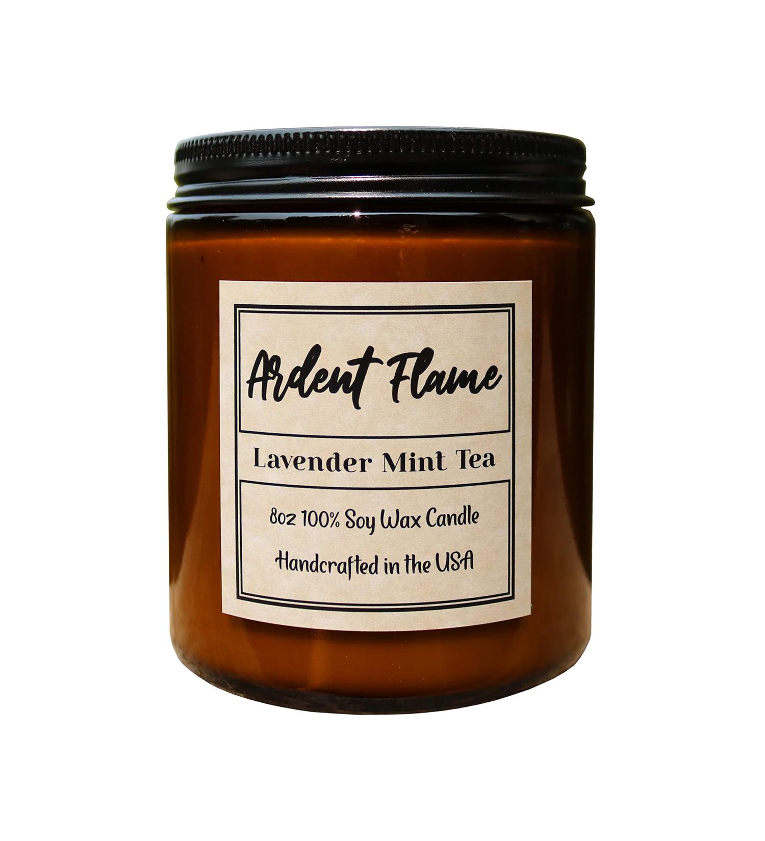 Ardent Flame Lavender Mint Tea Soy Wax Candle 8 oz - Handmade in USA | Highly Scented | Premium Fragrance | Long Lasting | Gift for Women & Men - Buy Online on GoSupps.com