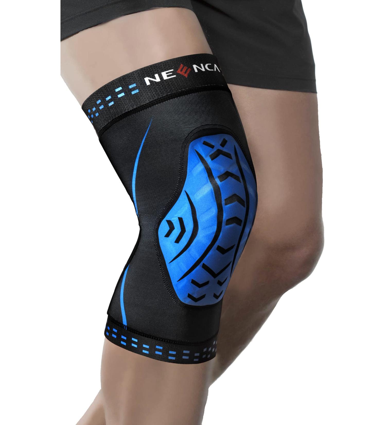 NEENCA Professional Compression Knee Sleeve - Ultra-Thin Relief for Knee Pain, Swelling & Inflammation - Black & Blue X-Large - Buy Online on GoSupps.com