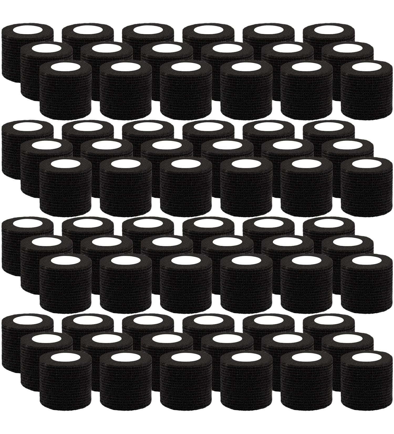 BQTQ 72 Rolls 2 Inch Black Self Adhesive Bandage Wrap - Self Adherent Stretch Bandages for Wrist, Ankle, Swelling, Sprains - Self Stick Tape - Buy Online on GoSupps.com