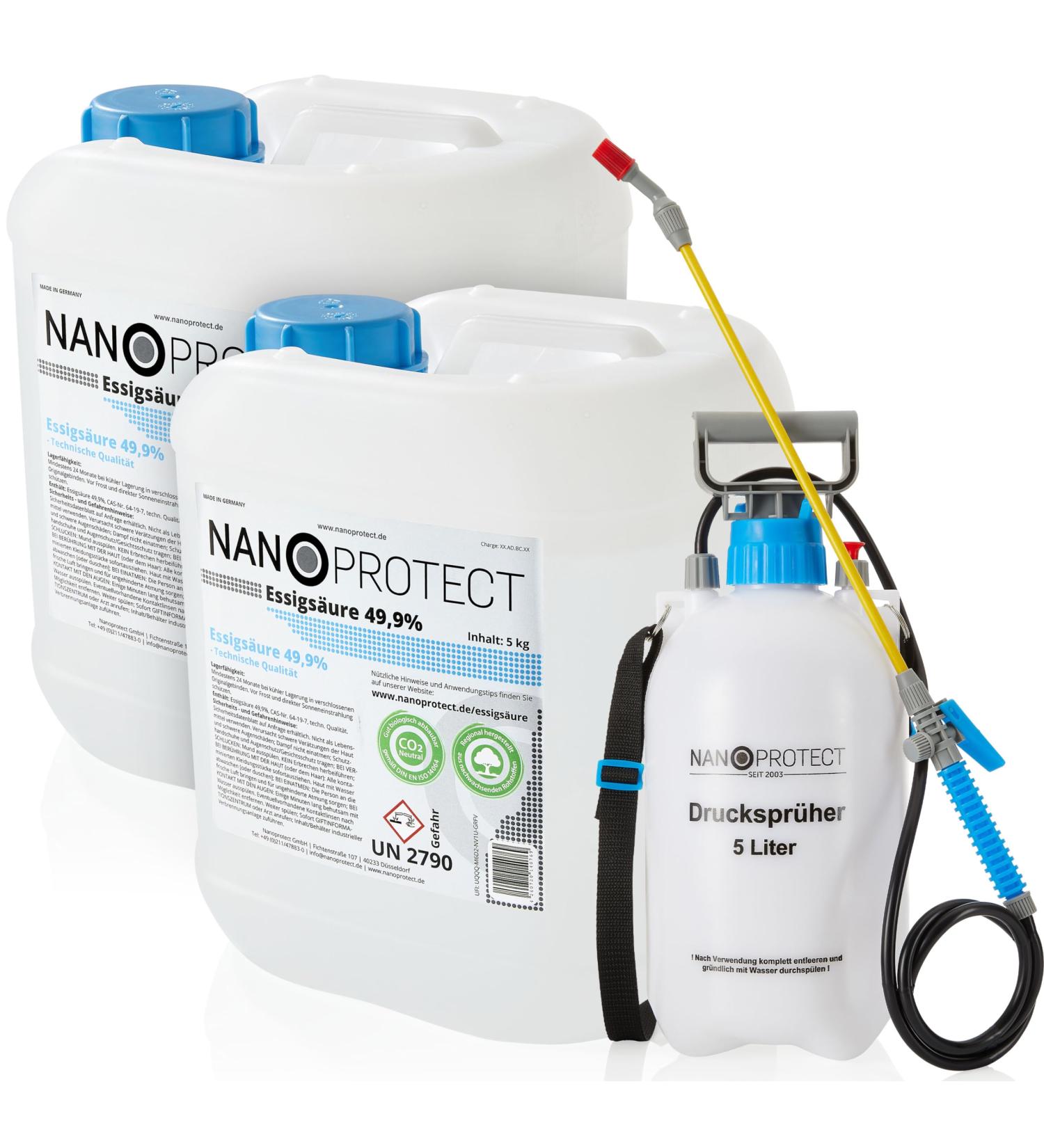 Nanoprotect Acetic Acid - Premium 10 kg Cleaner & Descaler | Versatile for Home & Garden | Made in Germany - Buy Online on GoSupps.com