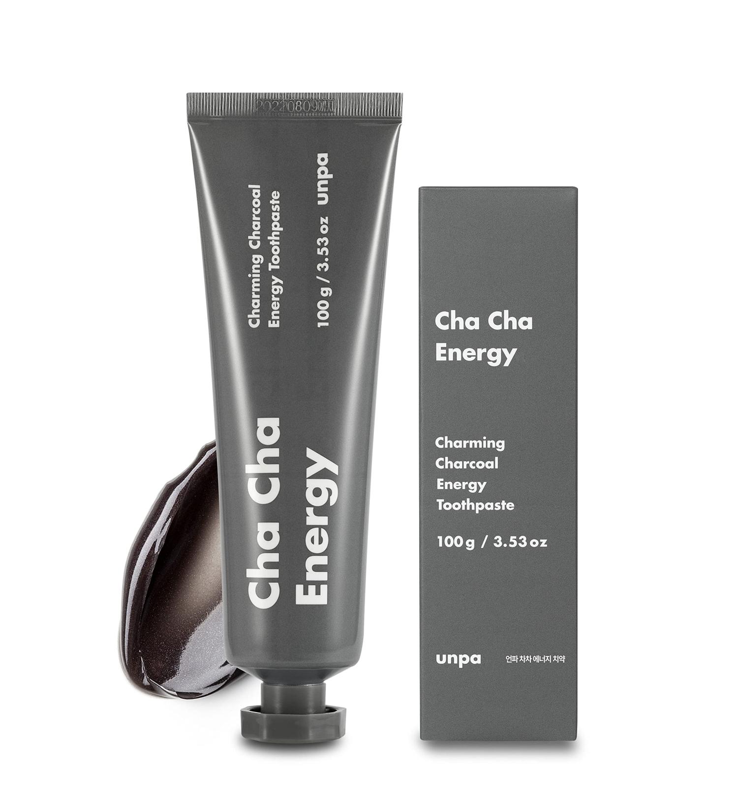 Unpa Cha Cha Energy Toothpaste | Activated Charcoal Organic Ingredients Fresh Mint Flavor | Natural Stain Removal & Gum Disease Prevention - 100g - Buy Online on GoSupps.com