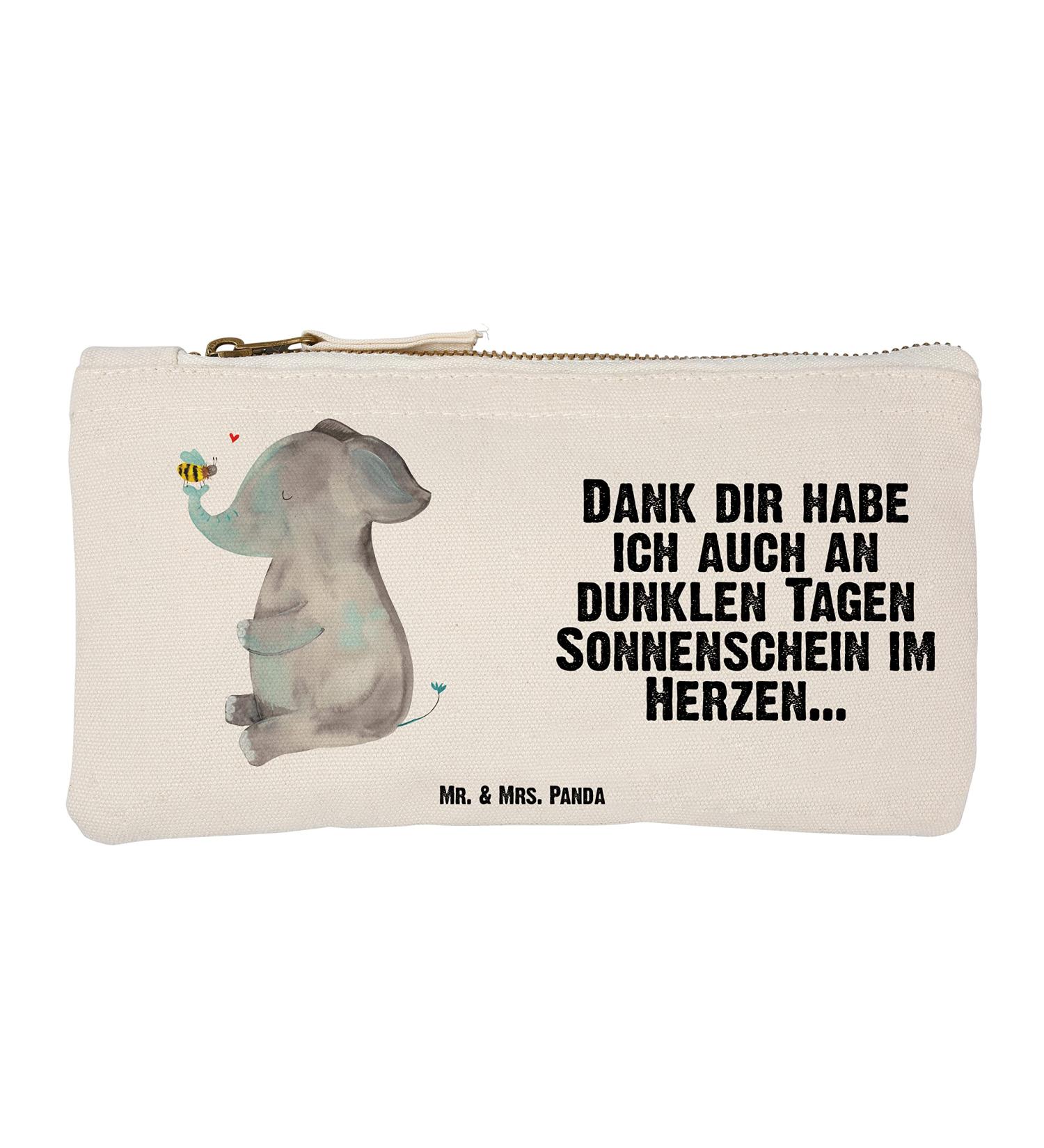 Mr. & Mrs. Panda Small Makeup Bag - Elephant Bee Design | Perfect Gift for Good Mood & Love | Animal Motifs Cosmetic Pocket - Buy Online on GoSupps.com