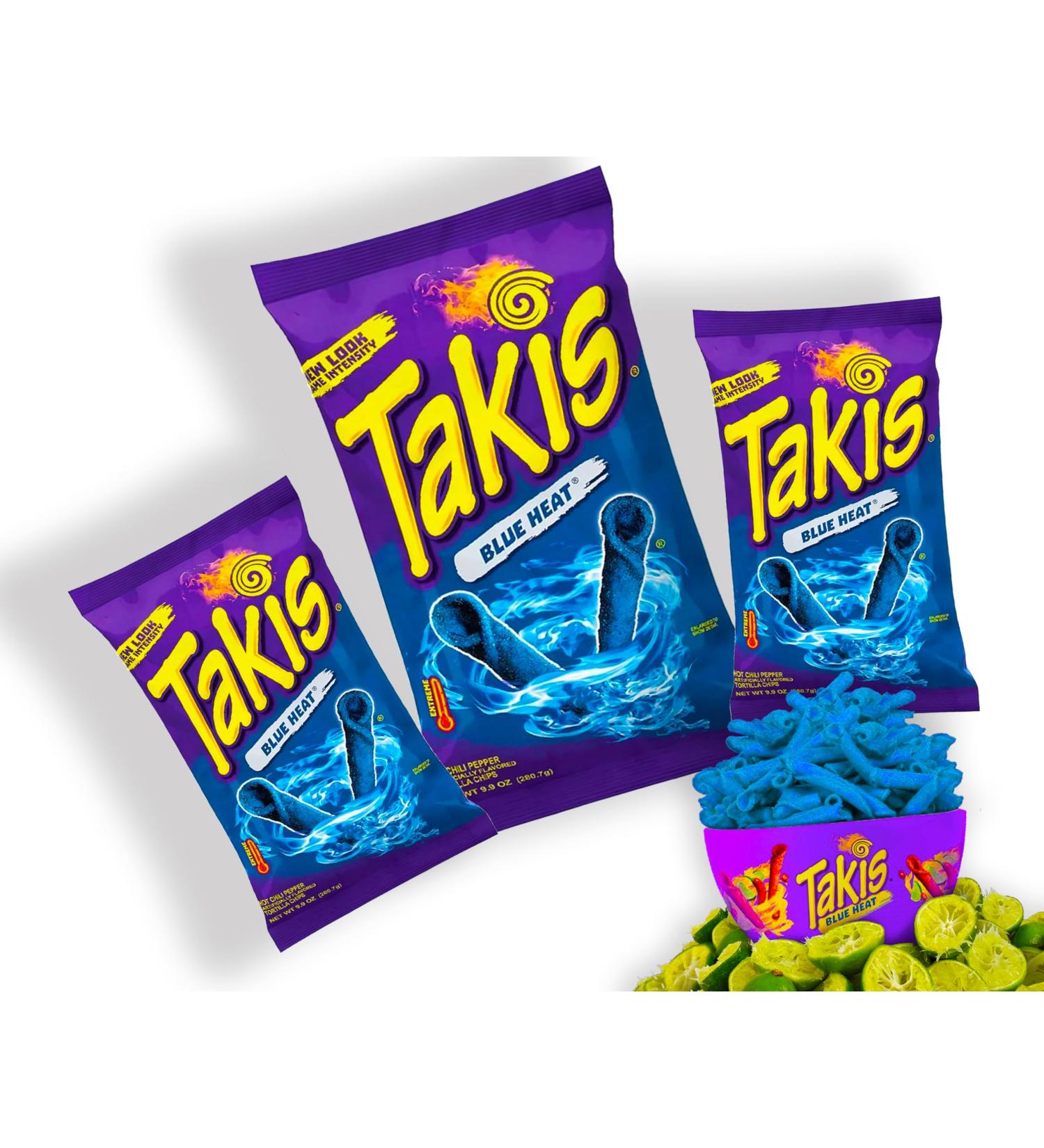 Takis Chips Box - 1x Takis Blue Heat 200g & 2x Takis Blue 56g - 3 Pack of Spicy Snacks - International Shipping Available - Buy Online on GoSupps.com