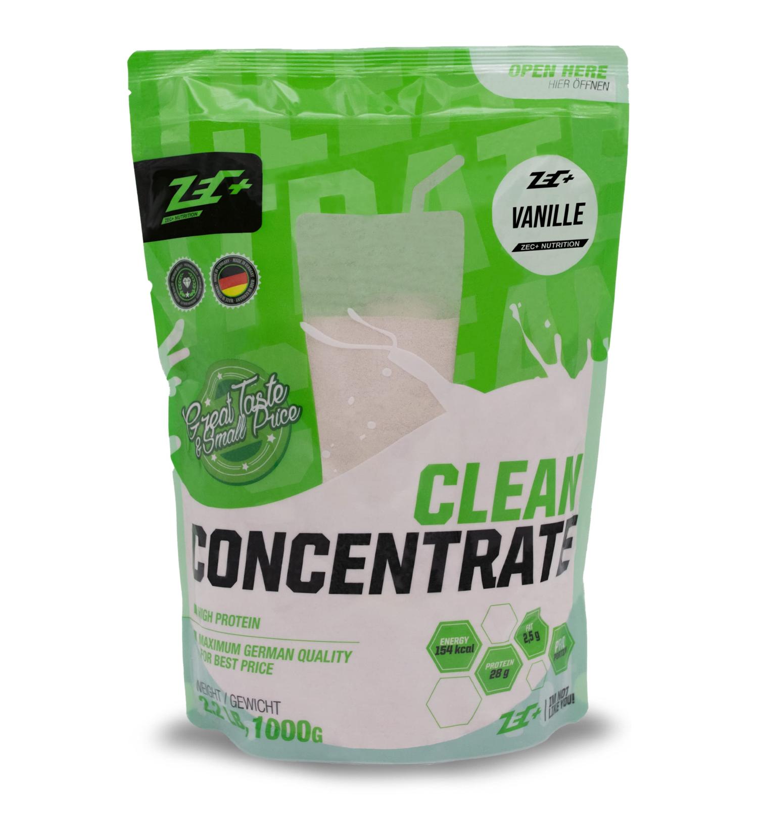 Zec+ Nutrition Clean Concentrate 1000g Vanilla - Premium Whey Protein Powder for Optimal Performance - Buy Online on GoSupps.com
