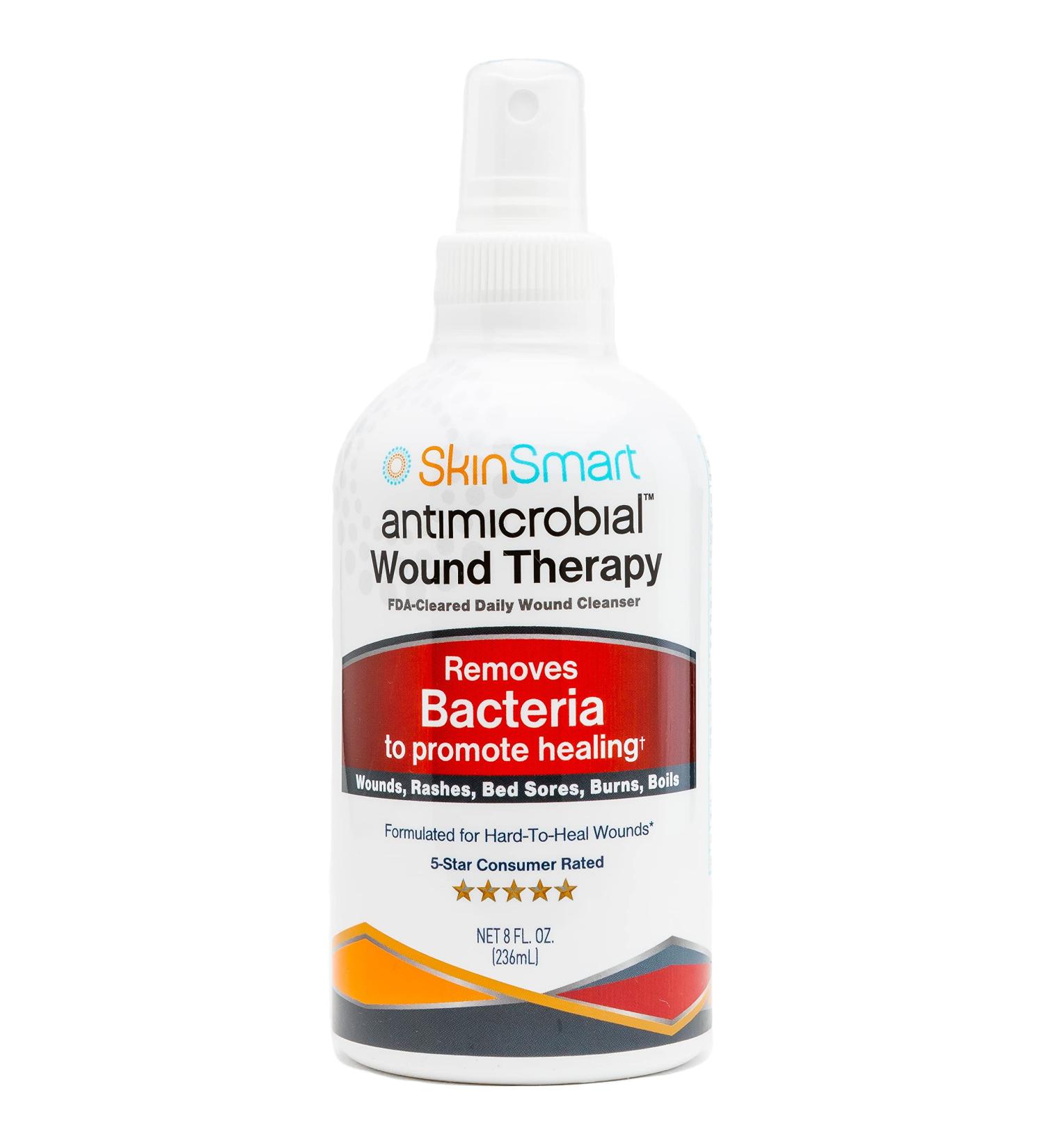 SkinSmart Antimicrobial Wound Therapy 8oz Clear Spray - Hypochlorous Acid for Safe Bacteria Removal & Healing - Pack of 1 - Buy Online on GoSupps.com