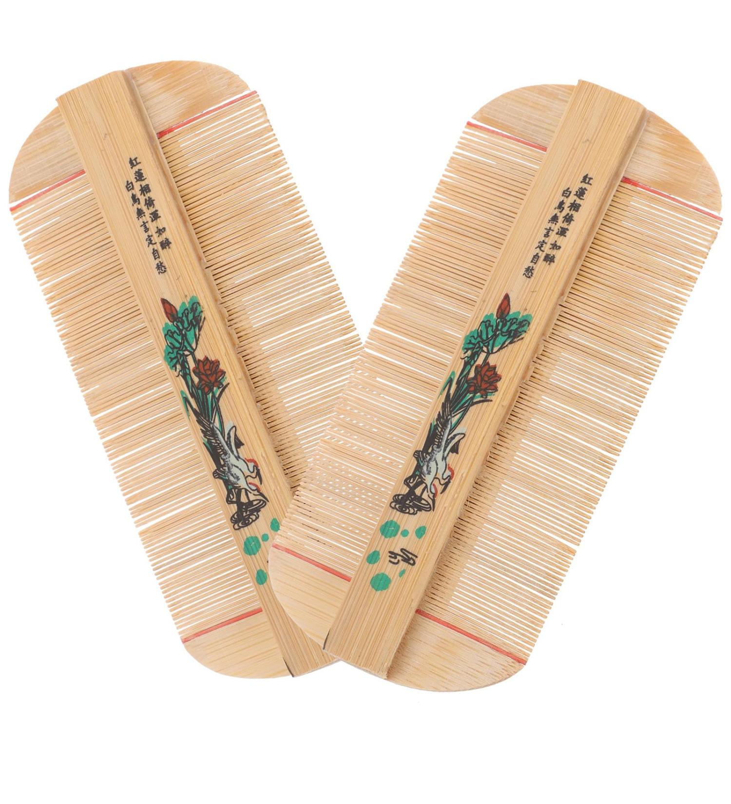 2 pi ces Peigne Dents Fines Bambou Dense Peigne Antipelliculaire Doux pour Chevelu Soin Capillaire Maison Stimulation Circulation et D m lage Usage Multipurpose - Buy Online on GoSupps.com