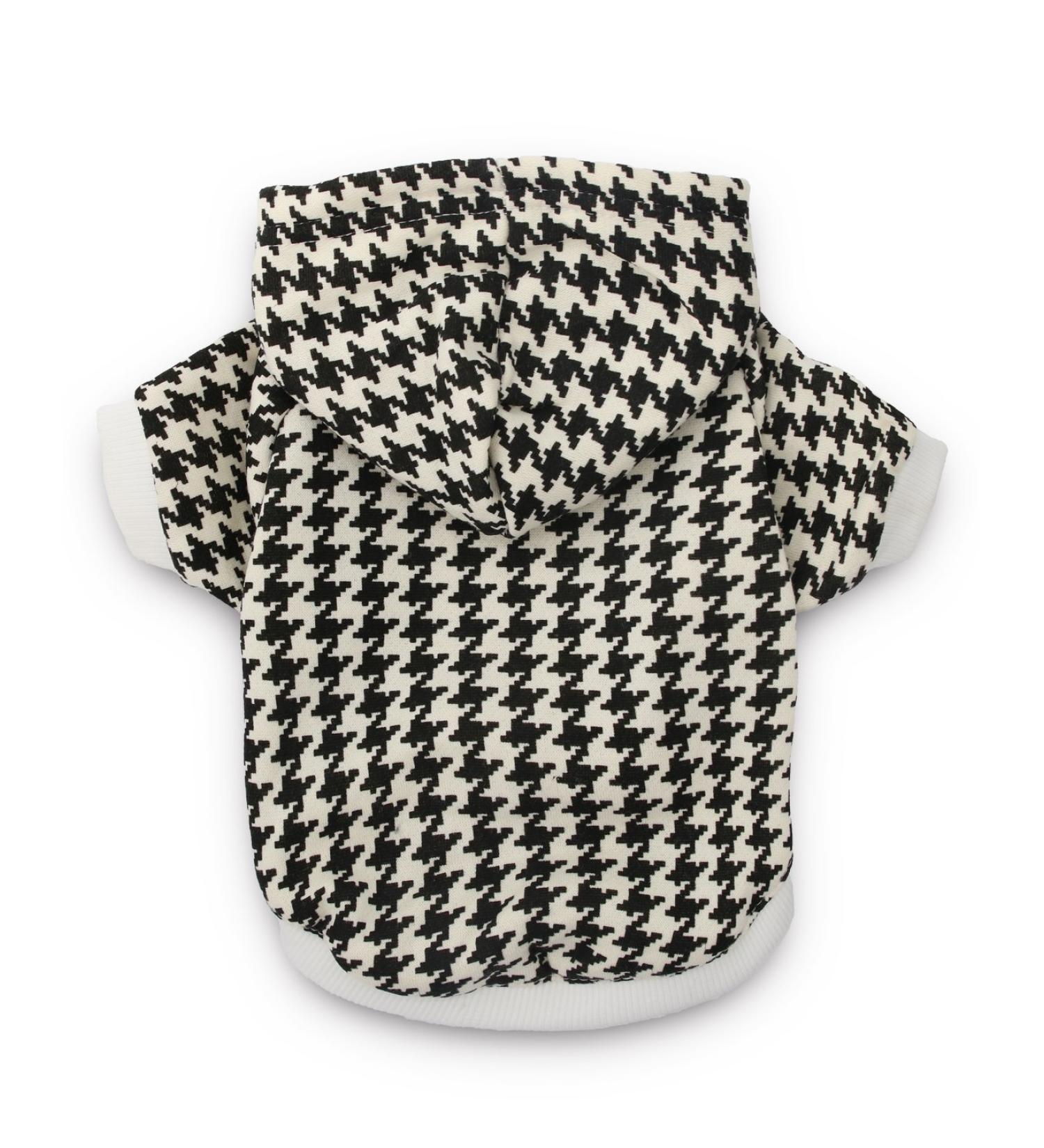 DroolingDog Small Dog Hoodie T-Shirt for Medium Dogs - Houndstooth Pattern - Buy Online on GoSupps.com