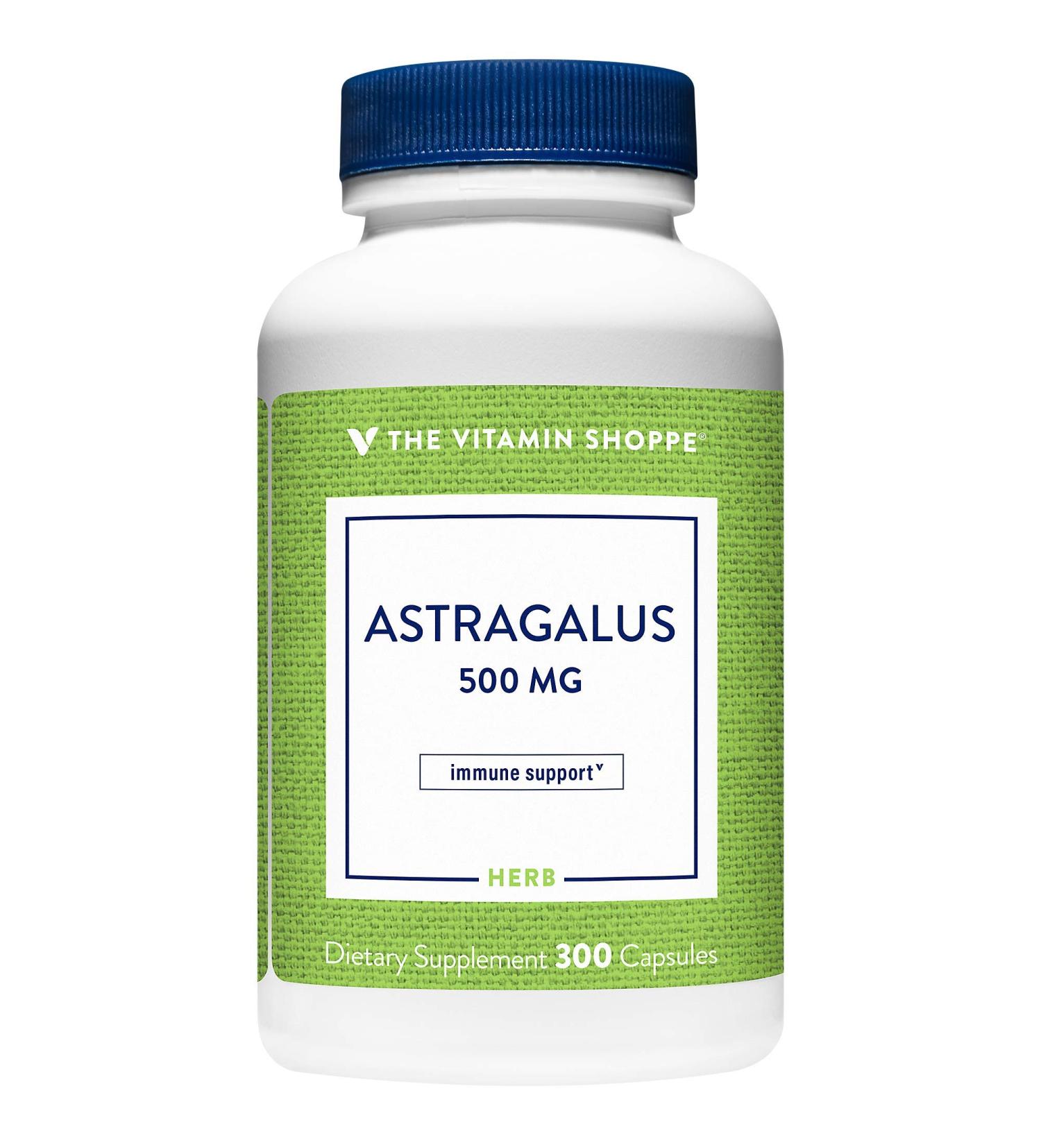 Astragalus Root 500mg Herbal Supplement - Immune System Support for Stamina, Energy, and Vitality - 300 Capsules by The Vitamin Shoppe - Buy Online on GoSupps.com