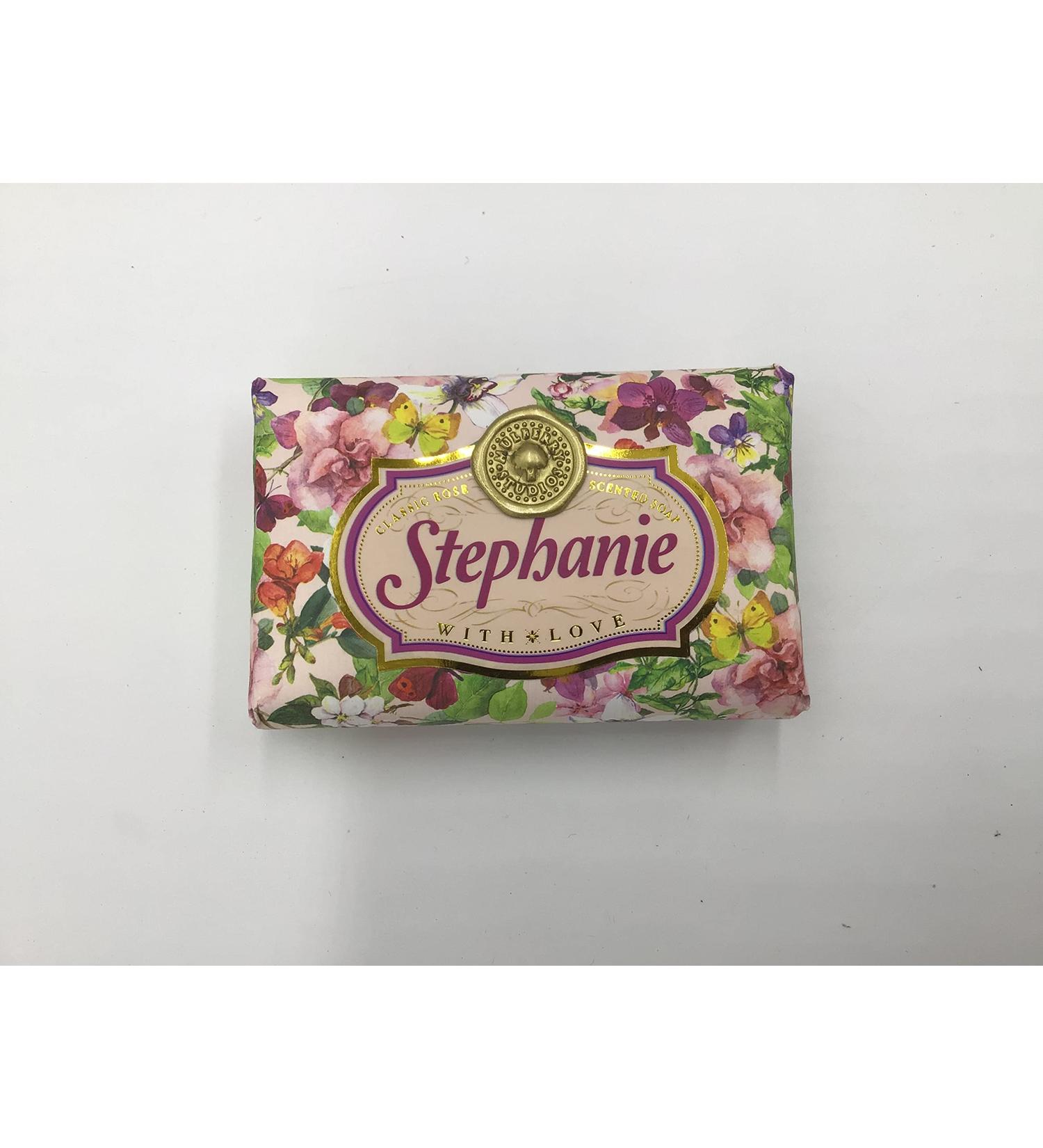 Stephanie - Gift Soap Bar For Her Birthday Rose Scent Mum Grandmother Cleanser Lather Present Girl