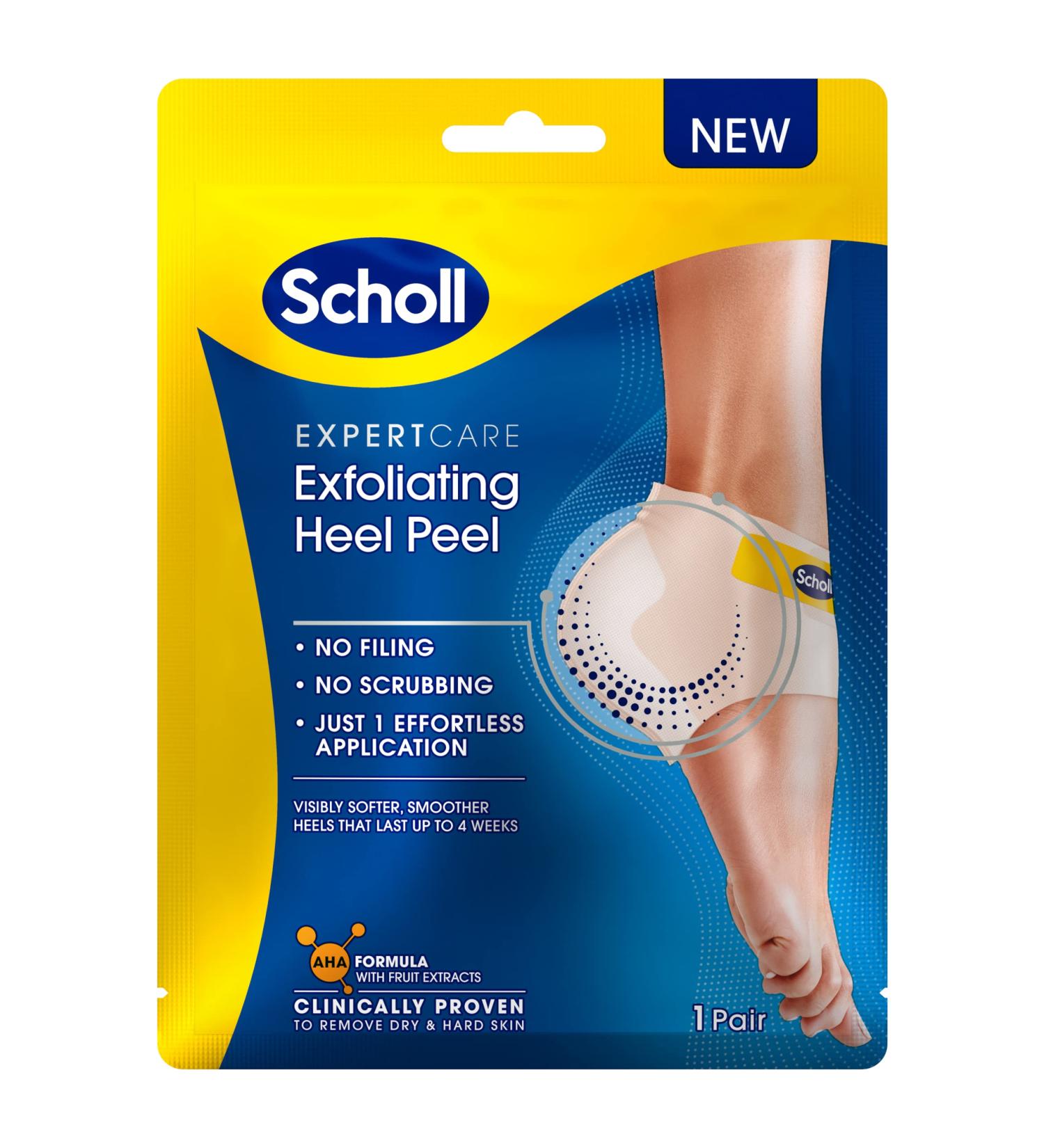 Scholl ExpertCare Exfoliating Heel Peel Foot Mask - Visibly Softer Heels - 1 Pair - Buy Online on GoSupps.com