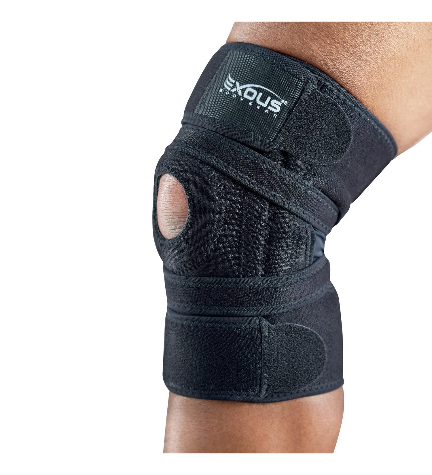 EXOUS BODYGEAR Knee Brace for Meniscus Tear Support - Size Medium | Adjustable NonSlip Wraparound Strap, Dual Side Stabilizer for Arthritis, ACL, MCL Pain - Patented Design for Patella Stability - Buy Online on GoSupps.com