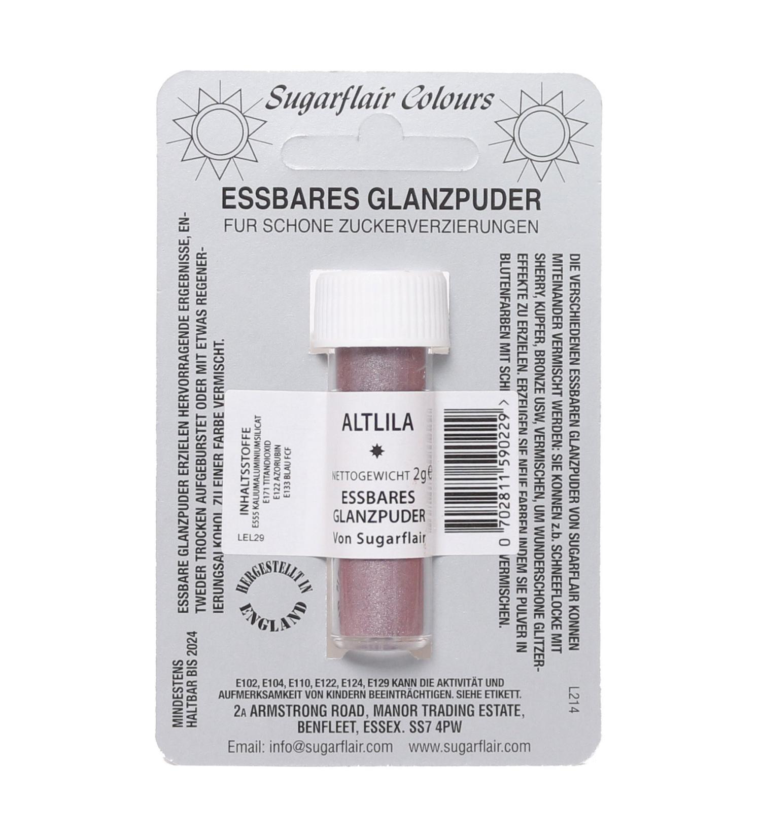 Sugarflair DUSKY LILAC Edible Lustre Dust Powder - Cake decorating shimmer