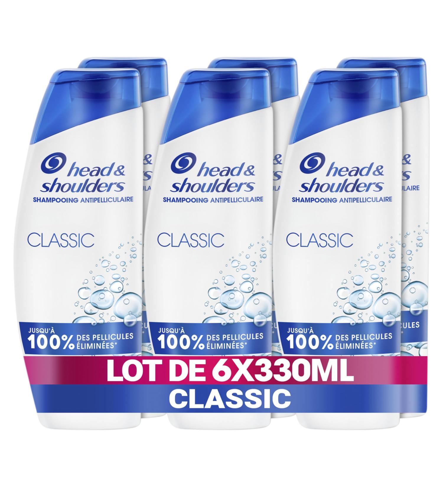 Head & Shoulders Classic Anti-Dandruff Shampoo 6x330ml Daily Use Clinically Proven to Eliminate Dandruff Up to 100% All Hair and Scalp Types - Buy Online on GoSupps.com