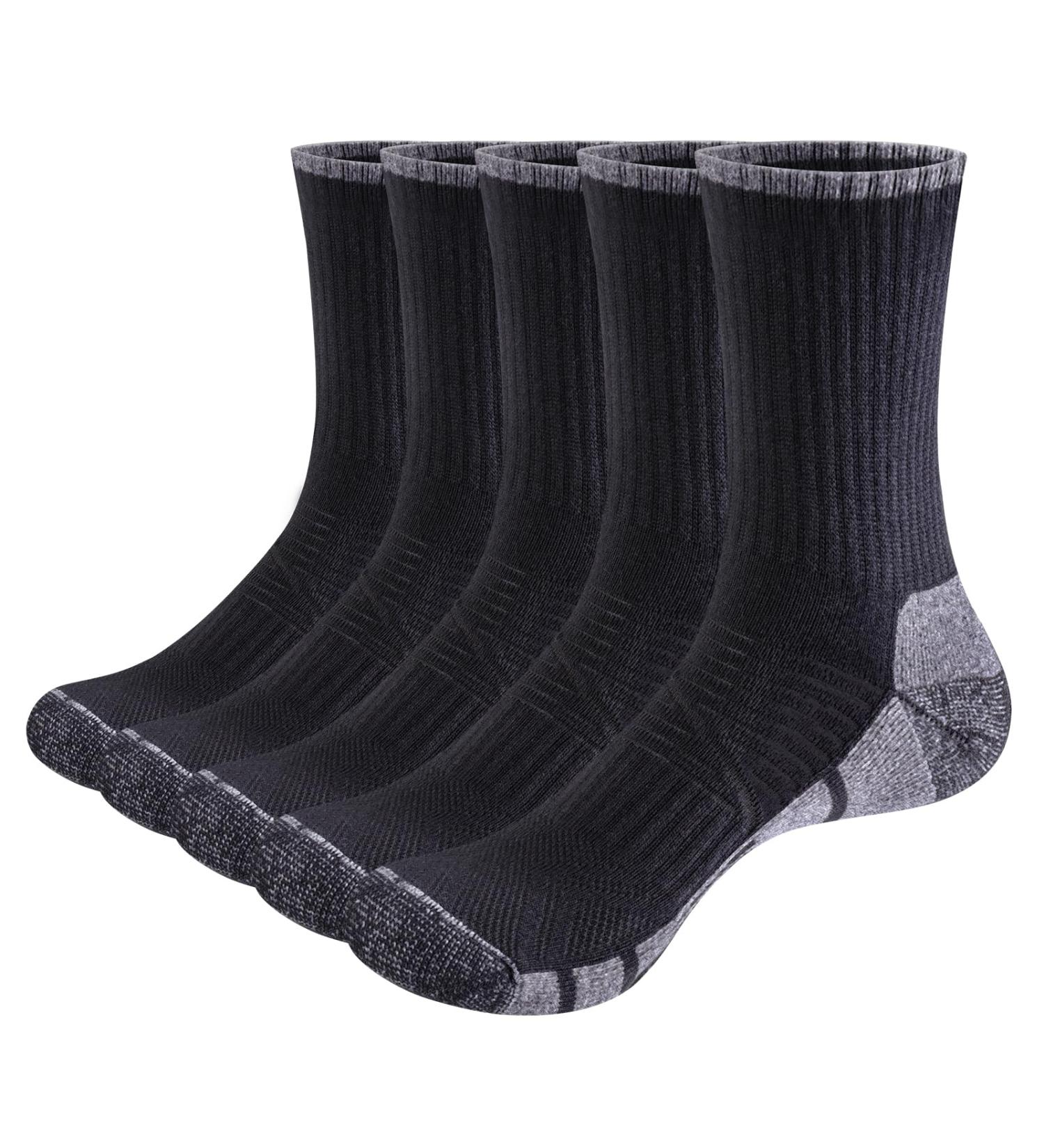 YUEDGE Women's Tennis Socks - Cotton Padded Work Socks (5 Pairs) - Sizes 35-38 & 39-42 - Black Sports Socks for Training - Buy Online on GoSupps.com