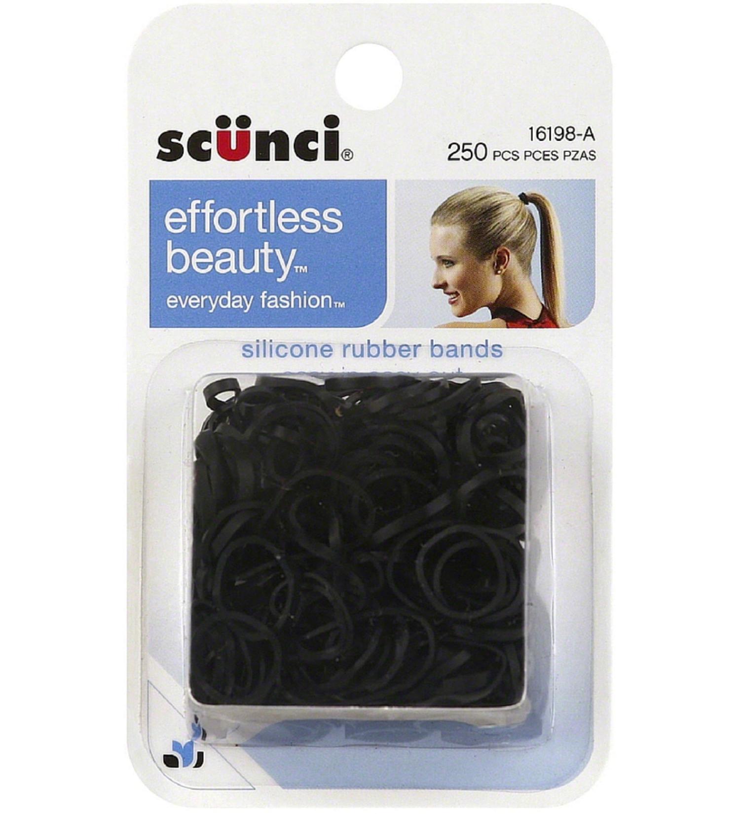 Scunci 1619803a048 Black Hair Rubber Bands 250 Count