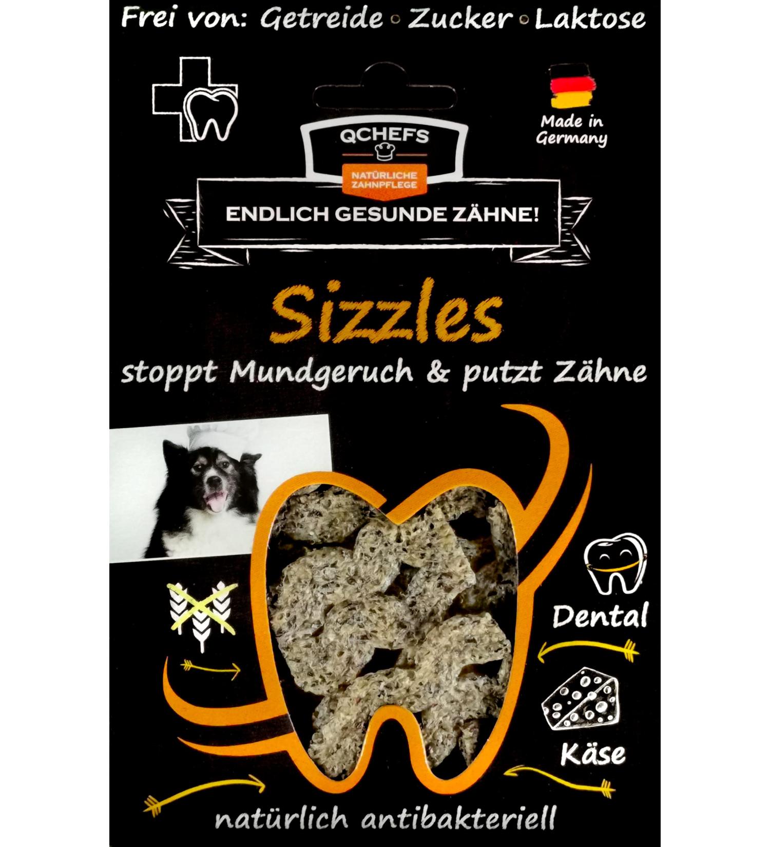 Qchefs Sizzles: Natural Dental Care Snacks for Small Dogs - Freshens Bad Breath & Reduces Plaque & Tartar Without Toothbrush or Spray - Buy Online on GoSupps.com