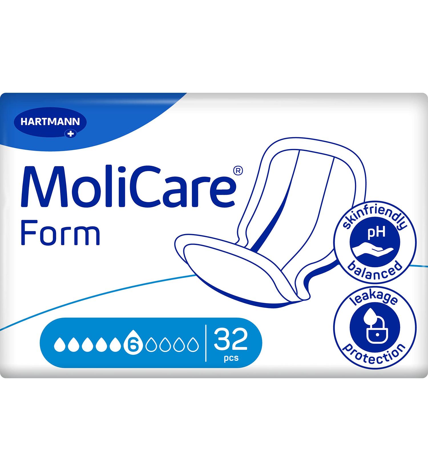 Molicare Form 6 Drops for Medium Incontinence | High Security & Discretion | 32 Pieces - Perfect for Men & Women | Compatible with Molicare Premium Fixing Pants - Buy Online on GoSupps.com