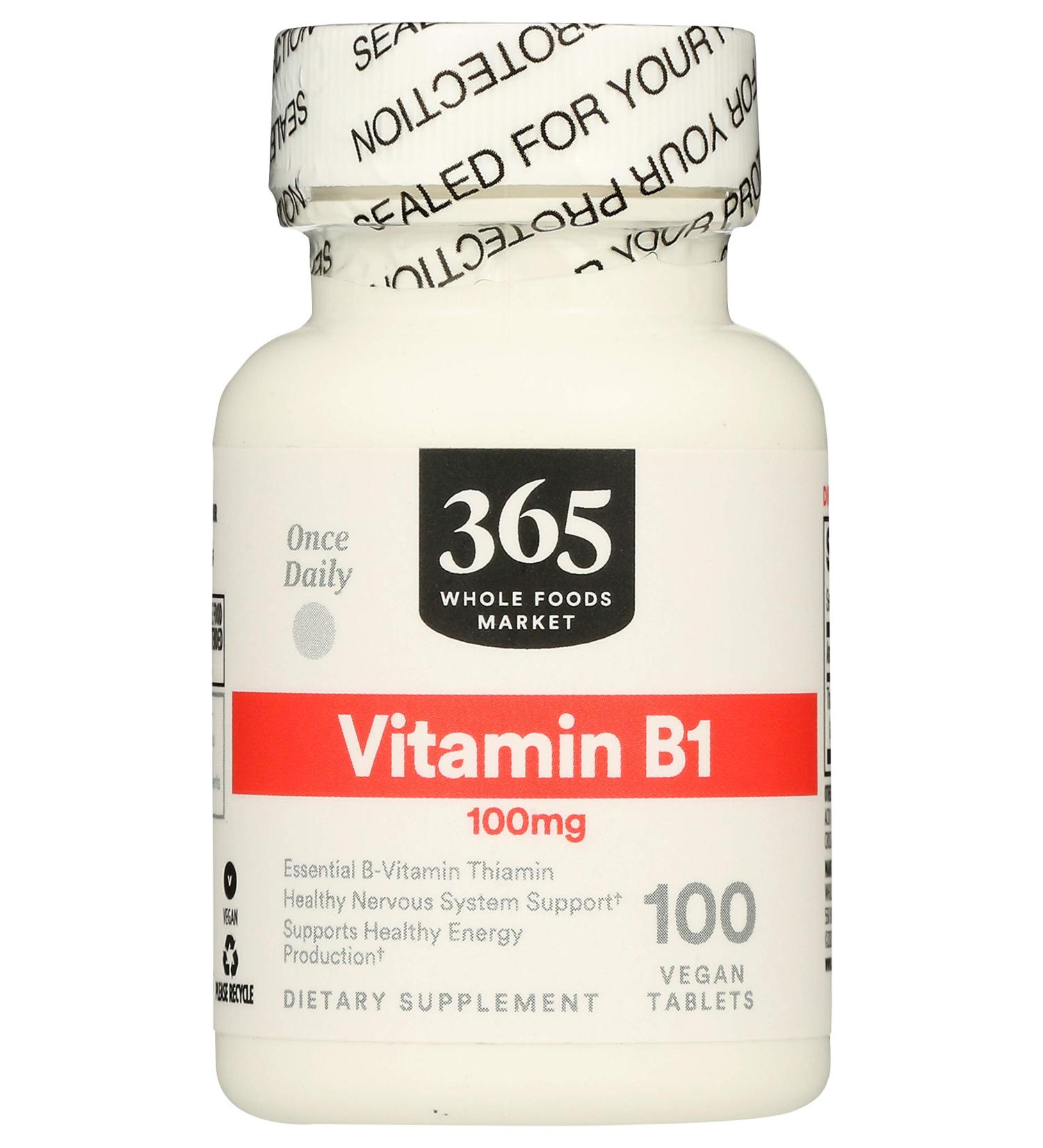 365 by Whole Foods Market Vitamin B1 100mg - 100 Tablets - Buy Online on GoSupps.com