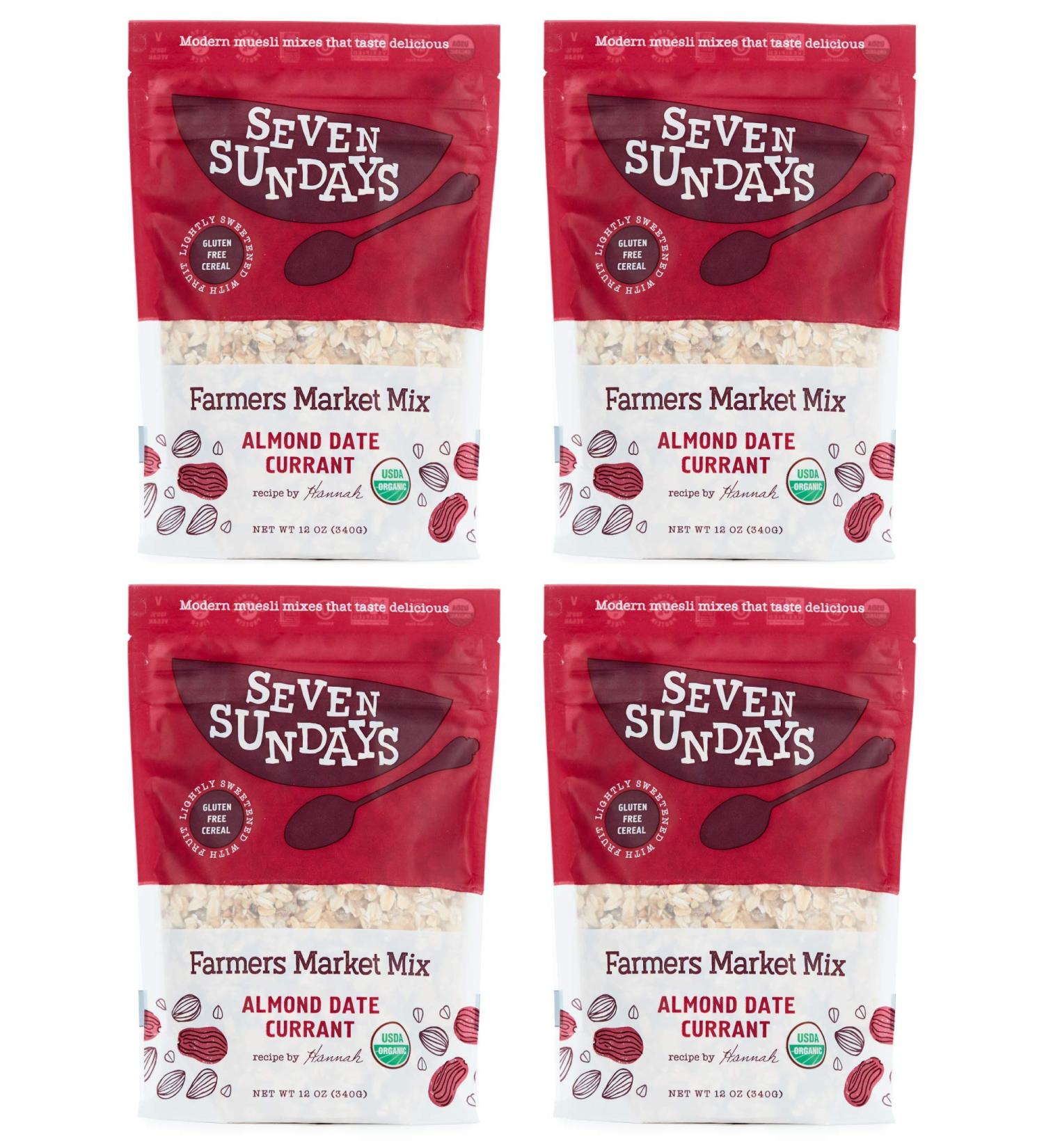 Seven Sundays Organic Farmers Market Muesli - Gluten Free, No Added Sugar, Non-GMO, Vegan - 12oz/pack of 4 - Buy Online on GoSupps.com