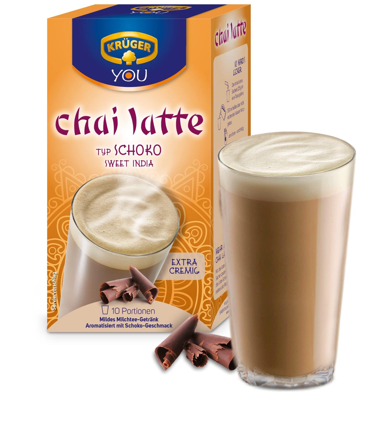 Krüger Chai Latte Chocolate Milk Tea, Pack of 4 (4 x 250 g)