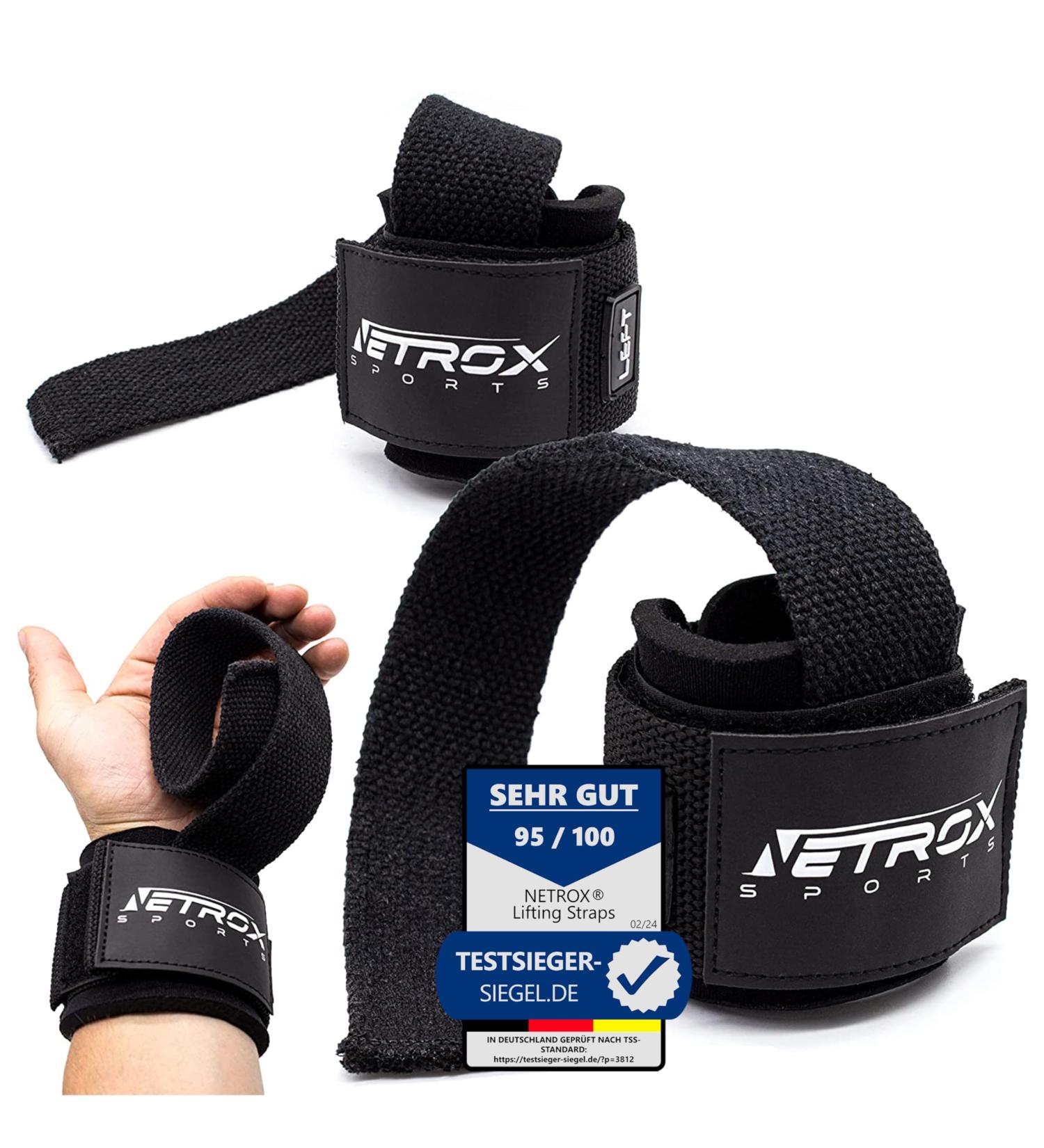 NetroxSports Lifting Straps - Professional Weight Lifting Aids for Bodybuilding & Strength Training | Durable Wrist Bandage for Men & Women | Ideal for Heavy Weights - Buy Online on GoSupps.com