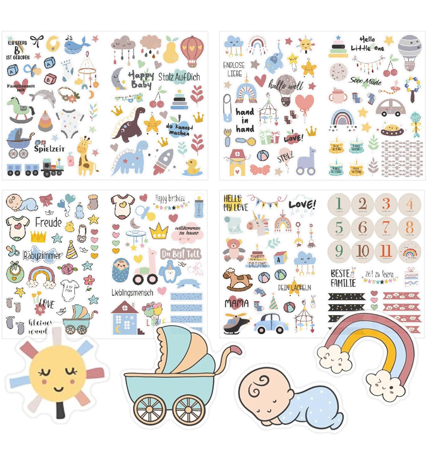 Buy Lynsan Sticker Baby (212 Motifs) | Baby Album Stickers & Scrapbook Decorations for Girls - Perfect Gifts for Young Babies! - Buy Online on GoSupps.com