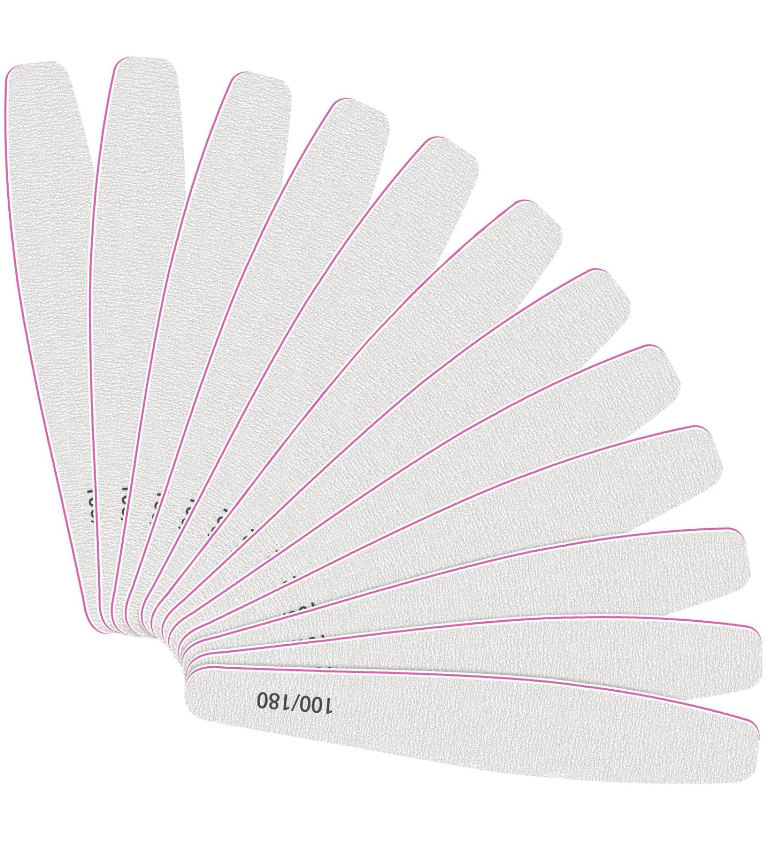 CGBE 12-Piece Professional Nail File Set - Double-Sided 100/180 Grit for Gel & Acrylic Nails | Washable Trapezoid Shape for Salon & Home Use - Buy Online on GoSupps.com