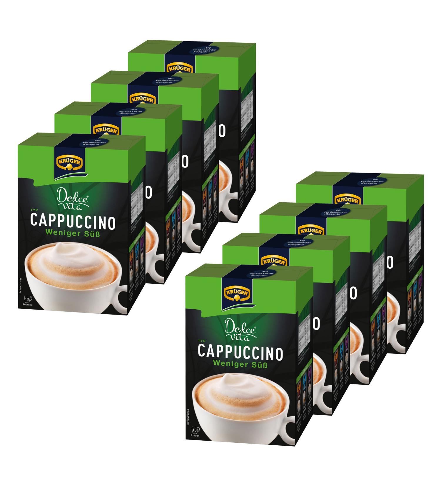 KR GER sweet life Cappuccino Less sweet Latte coffee with milk Light 8 x 10 bags - Buy Online on GoSupps.com