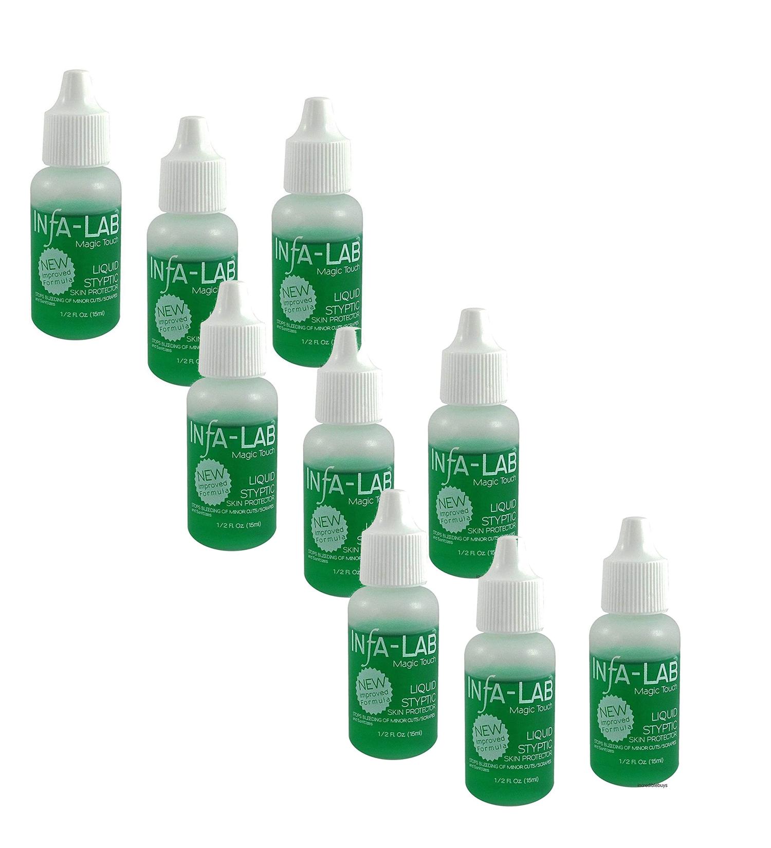 Infalab Magic Touch Liquid Styptic Skin Protector Stop Bleeding Cuts (9 pieces)