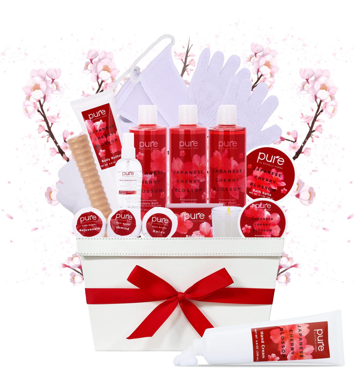 Women's Birthday Gift Basket | Japanese Cherry Blossom Spa Set | Perfect Holiday Gift for Girlfriend & Wife - Buy Online on GoSupps.com