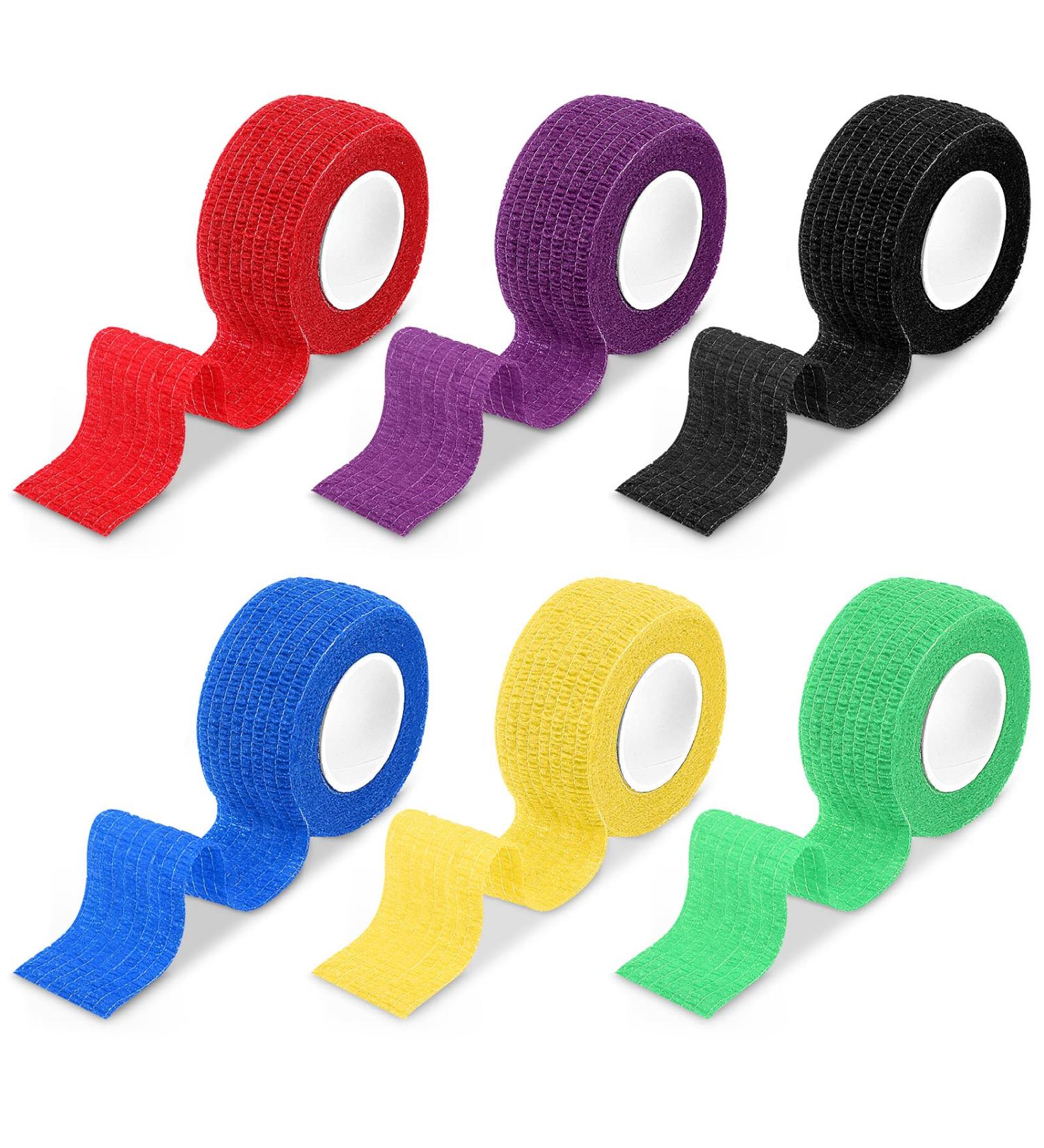 Heyu-Lotus 6 Pack Cohesive Bandages 2.5cm x 4.5m Vet Wrap Self Adherent Bandages Elastic Cohesive Tapes Pet Bandage Wraps for Dogs and Cats Assorted Colours (S) - Buy Online on GoSupps.com