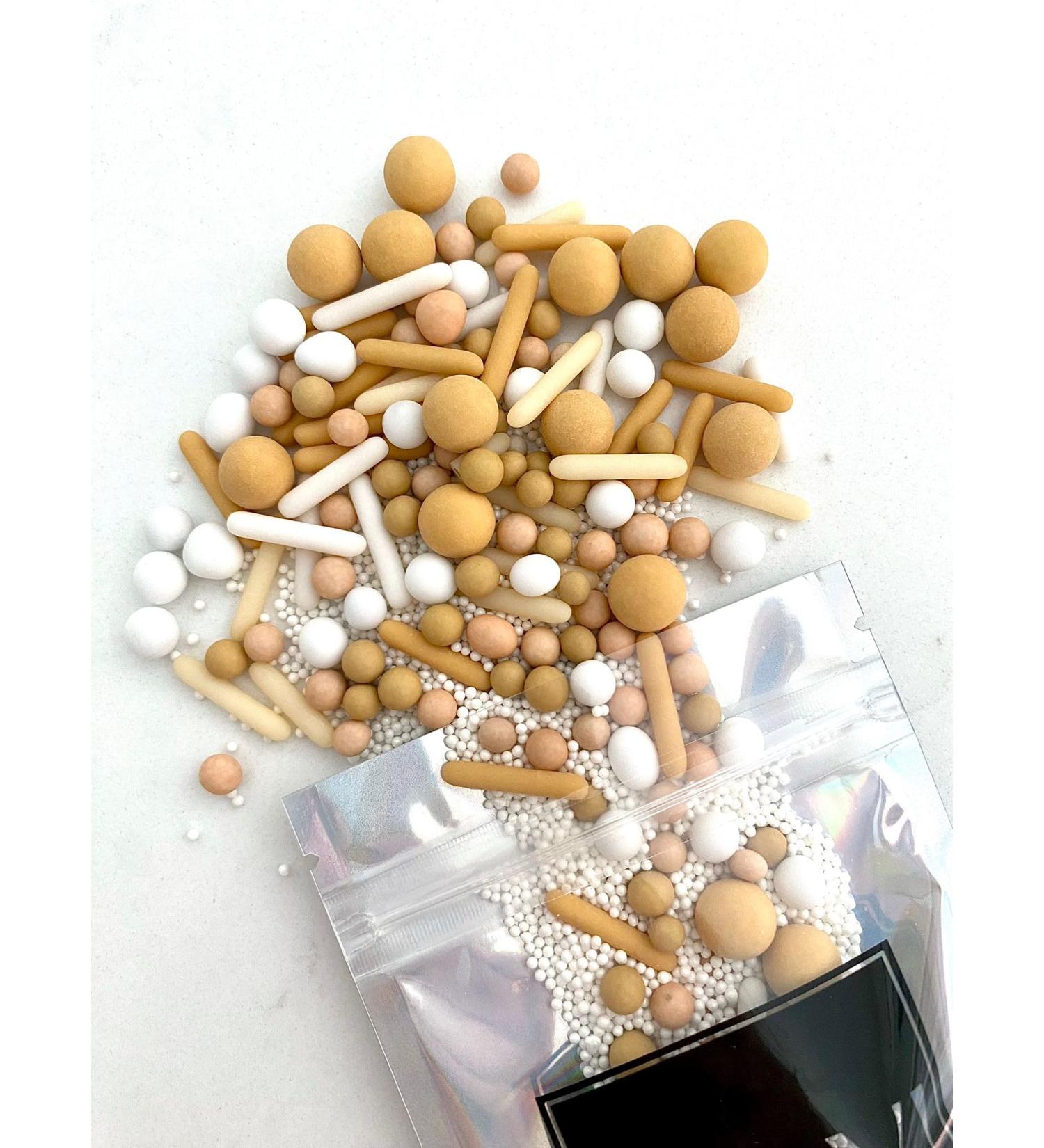 Edible Nude & White Cake Sprinkles Luxury Mix 45g Cupcake Cake Decoration Nude Sprinkles Cake Sprinkles Mix White sprinkles