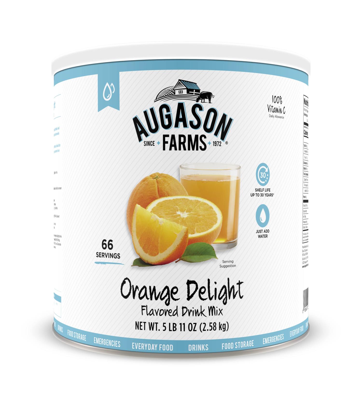 Augason Farms Orange Delight Drink Mix 5 lb. 11 oz. - Refreshing Orange Flavor, 5 Pound Pack - Buy Online on GoSupps.com