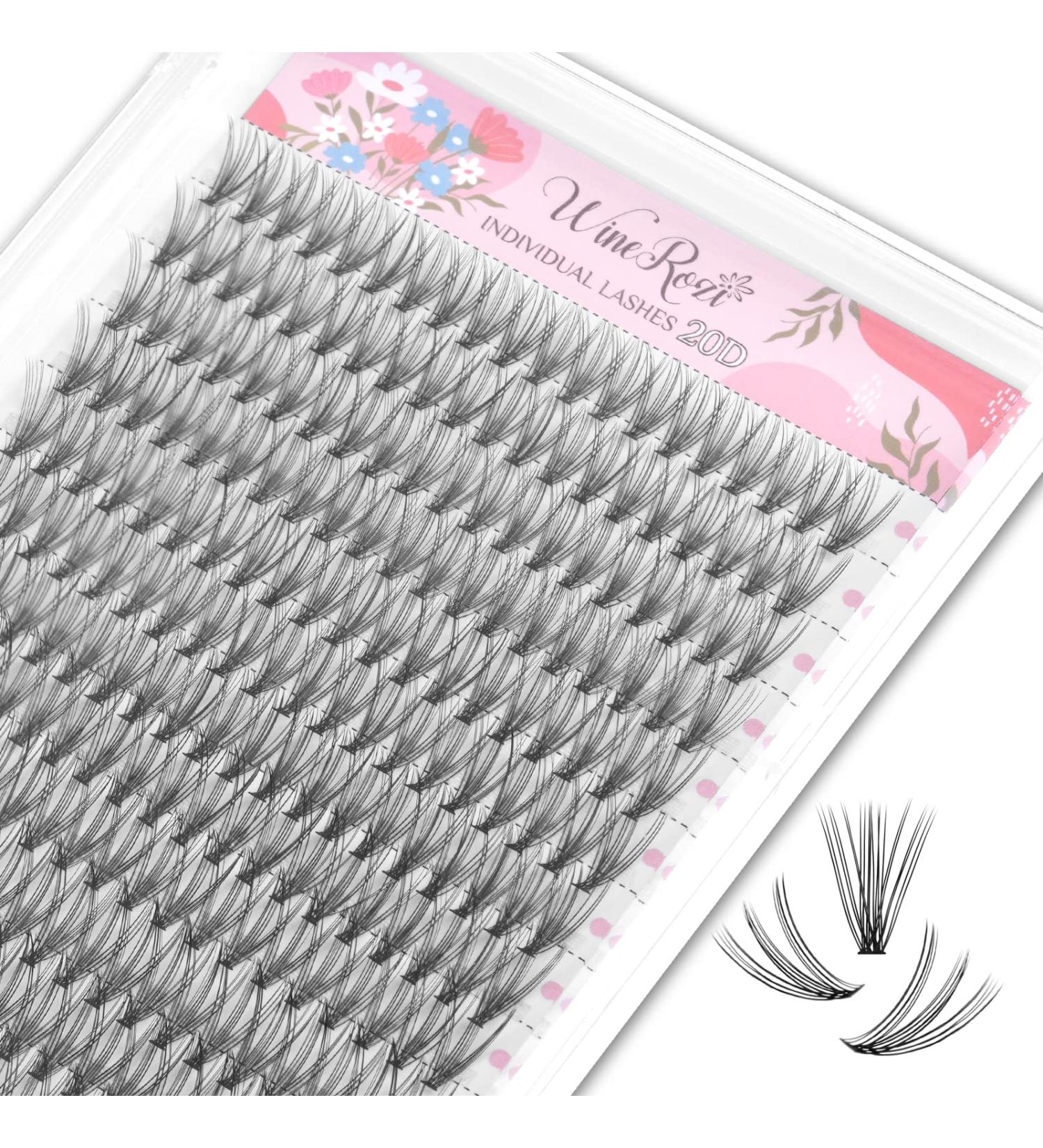 WineRozi 240 pcs 10D/20D Mixed Lash Clusters Extensions Handmade Lightweight False Eyelashes (20D 12-16mm) | DIY Home Eyelash Extensions - Buy Online on GoSupps.com