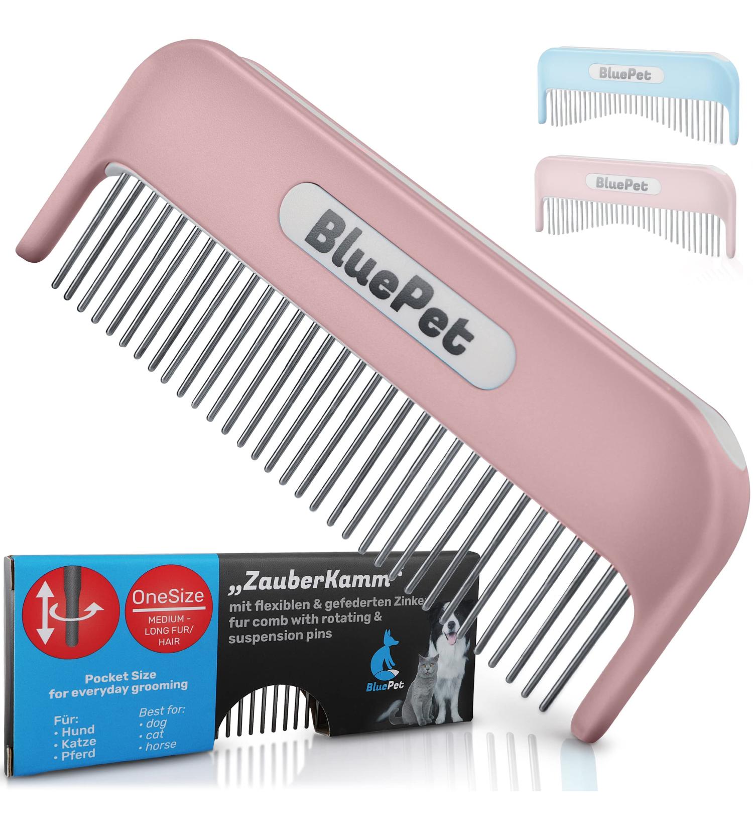 Bluepet Zauberkamm - Patented Rotating Comb for Long-Haired Dogs Cats & Humans - Effortlessly Removes Knots & Tangles - Buy Now! - Buy Online on GoSupps.com