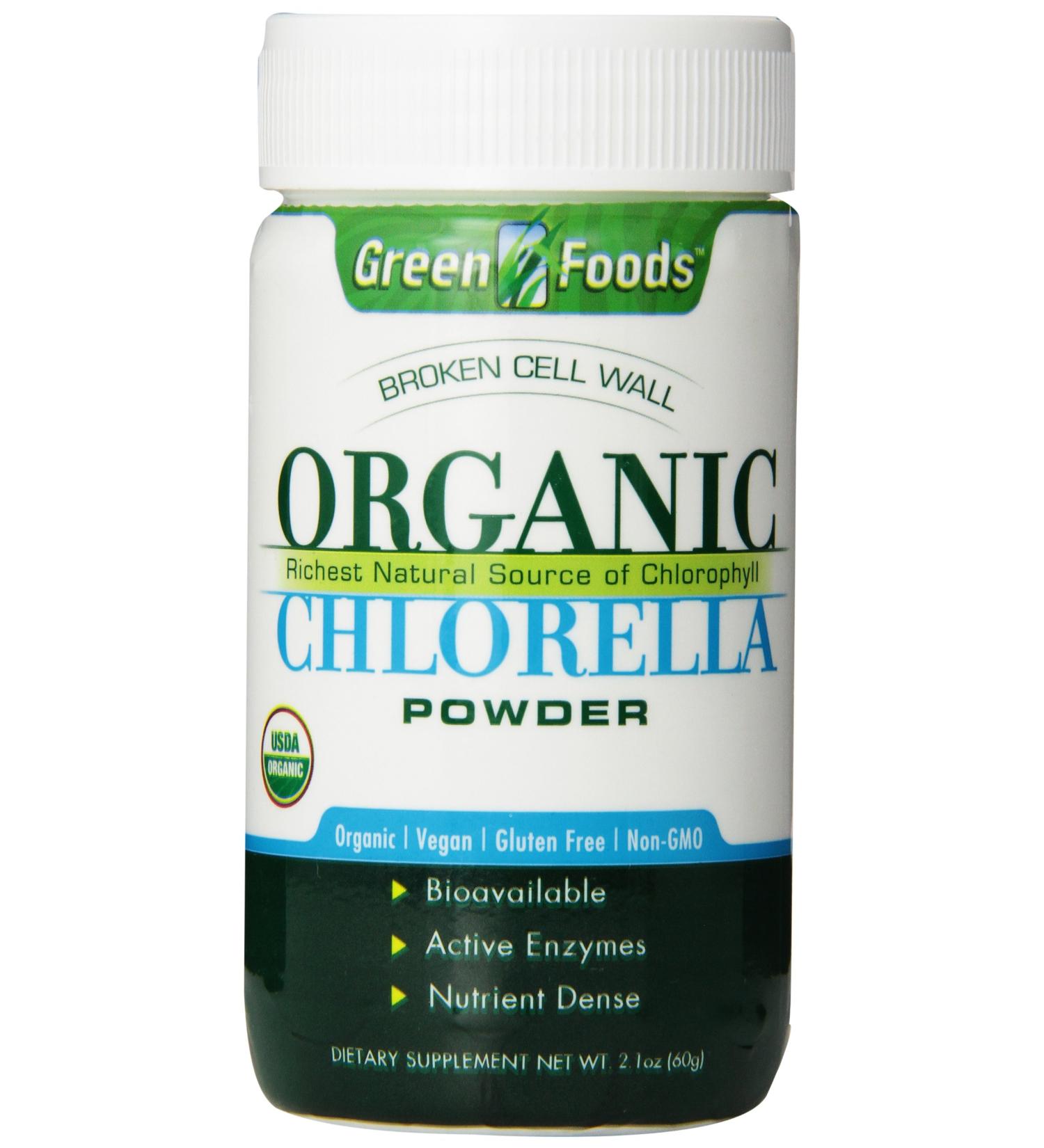 Green Foods Organic Chlorella Powder 2.1 Ounce