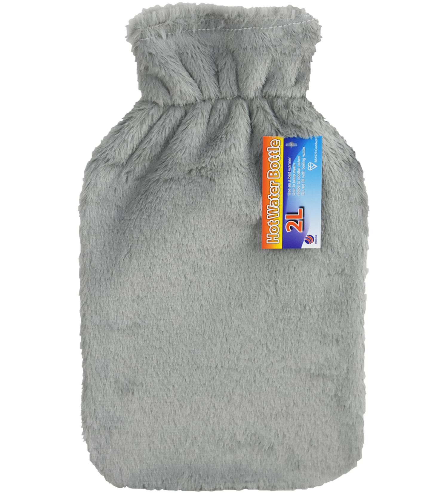 Hot Water Bottle Cover Only 2L Premium Cover (Pouch Style Grey) - Buy Online on GoSupps.com