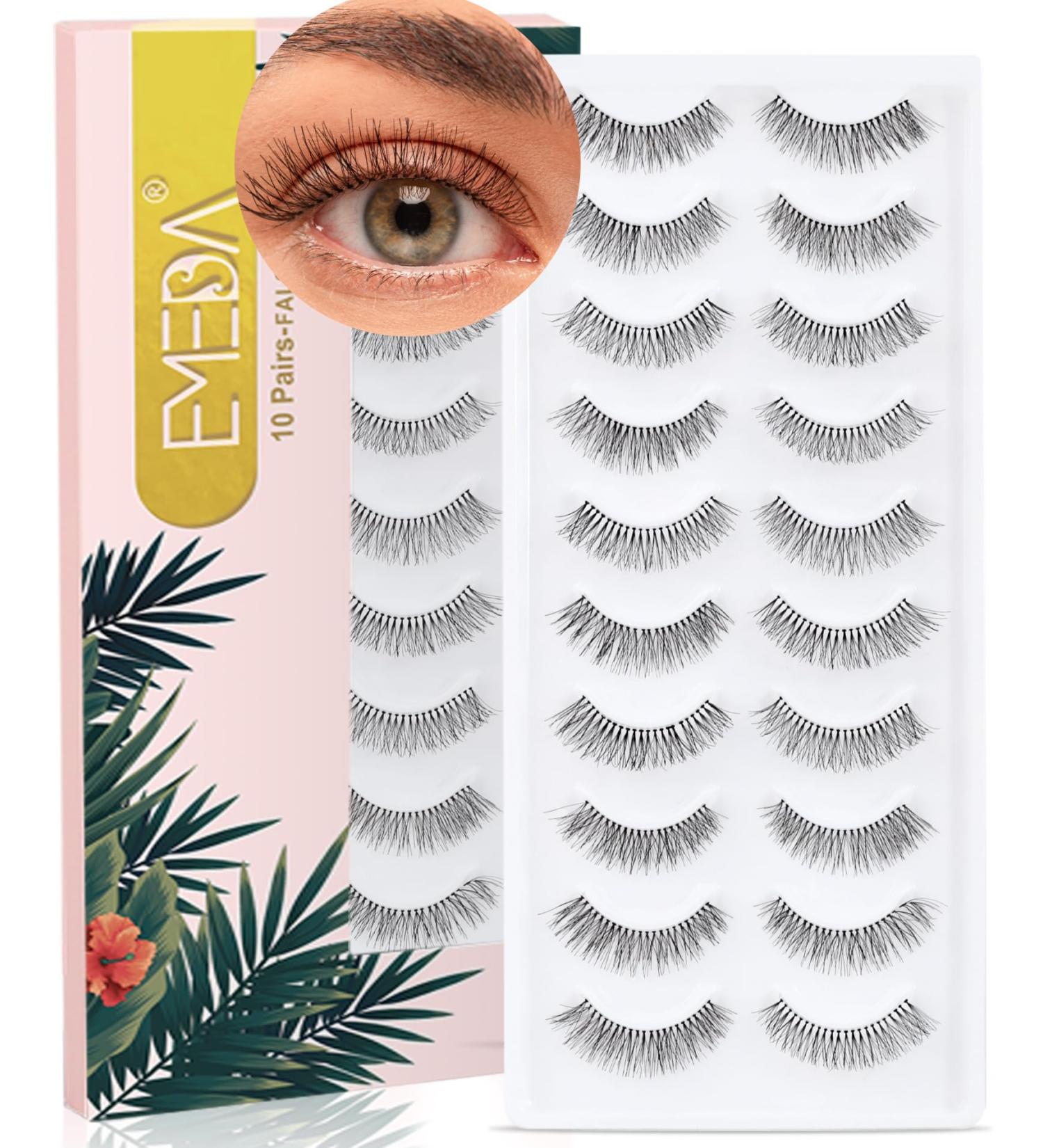 Buy EMEDA 3D False Eyelashes 10 Pairs of Handmade Natural Look Eyelashes for Daily Makeup - Buy Online on GoSupps.com